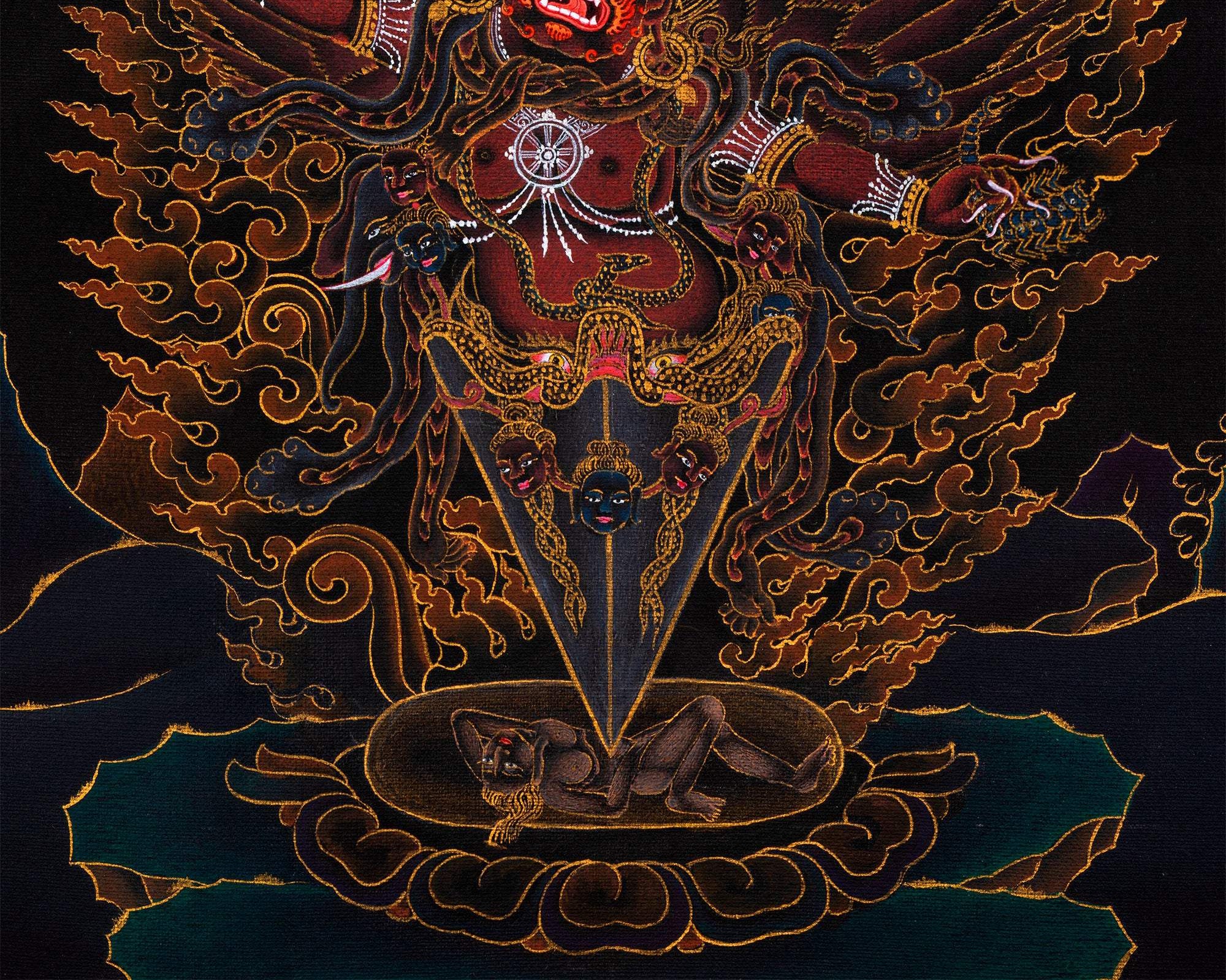 Guru Dragpo Thangka | Meditational Deity | Traditional Tibetan Yidam Painting