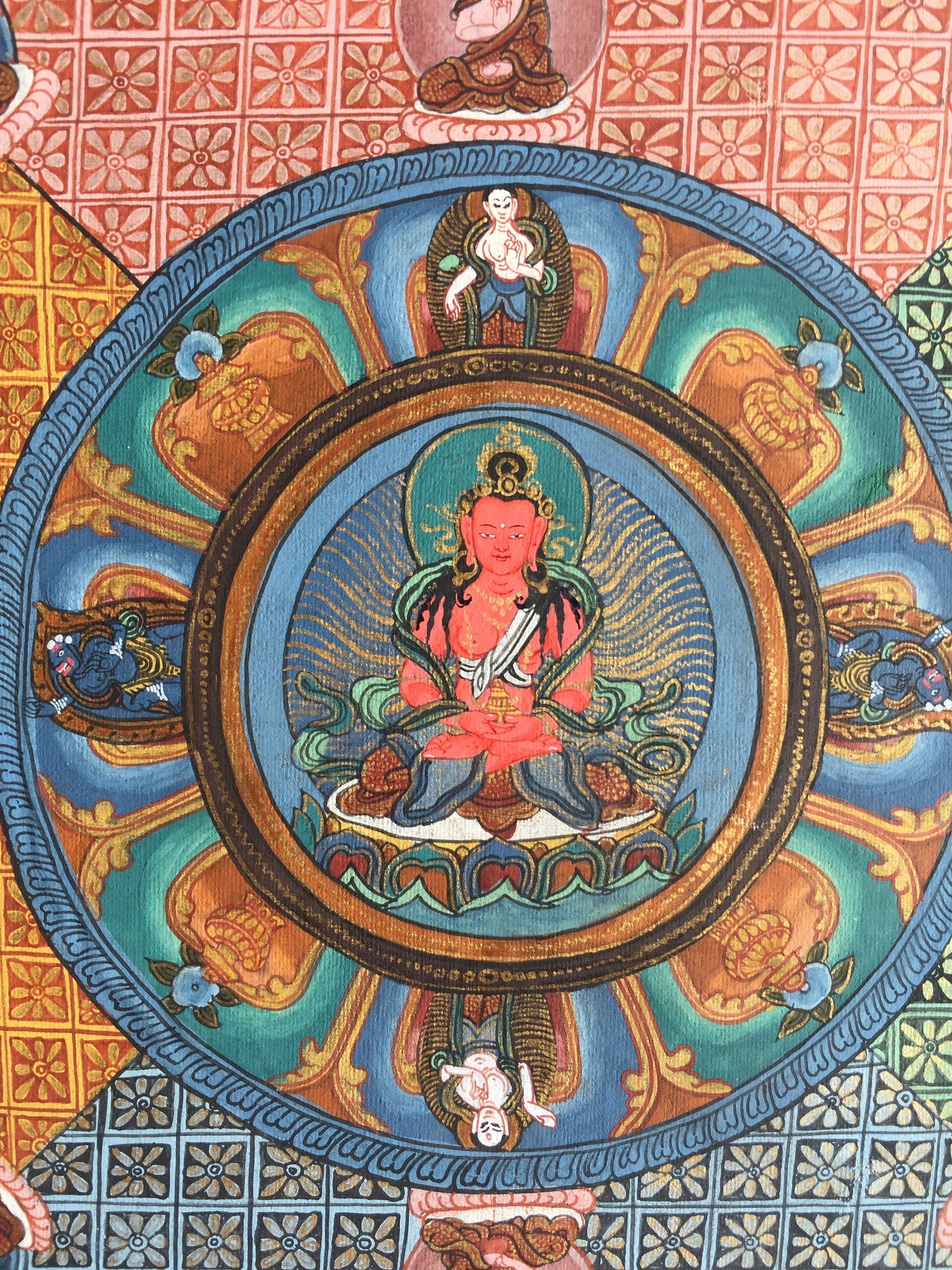 Amitayus mandala thangka | Handmade Sacred Thangka Painting