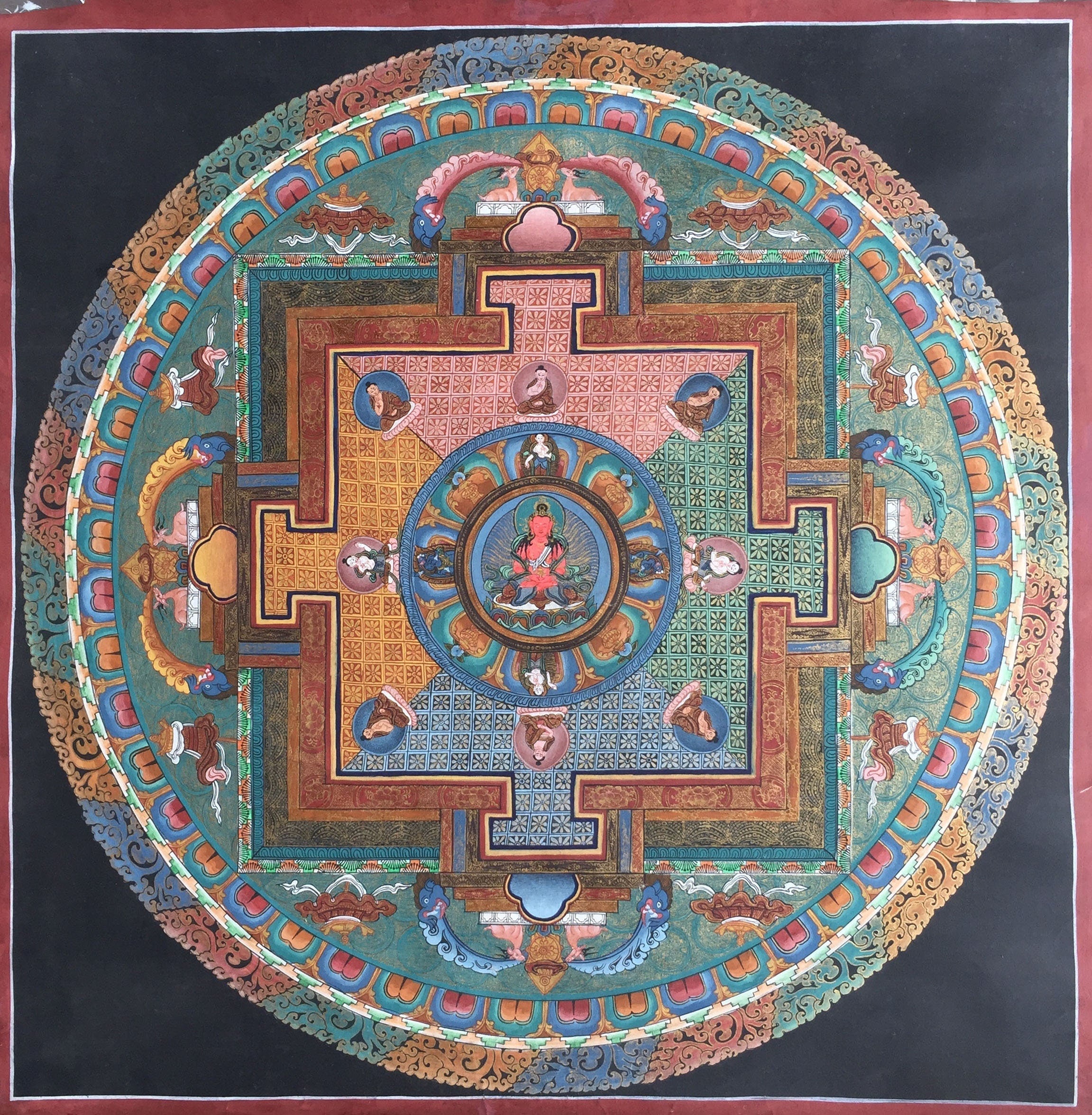 Amitayus mandala thangka | Handmade Sacred Thangka Painting