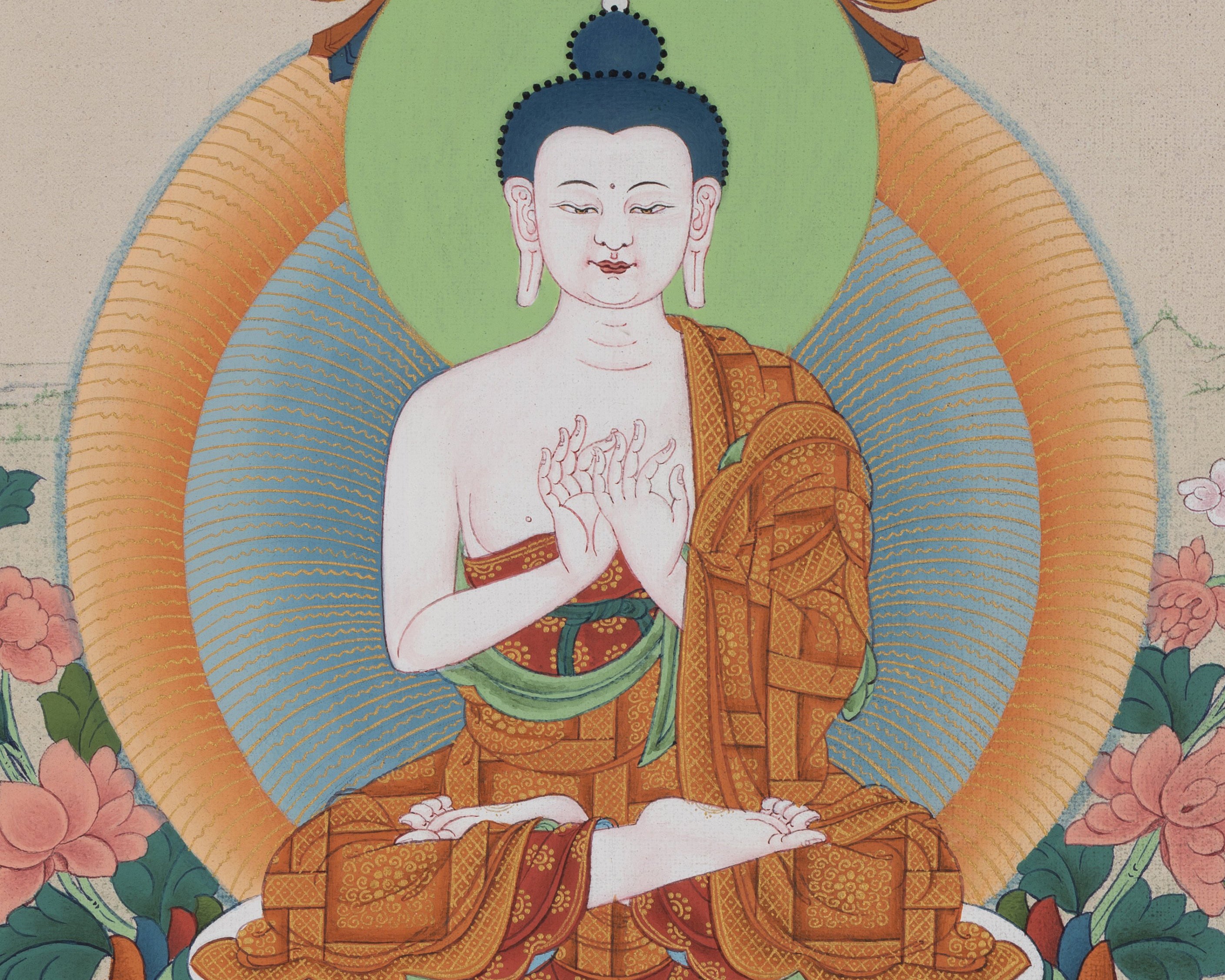 5 Dhyani Buddha Thangka Print | High Quality Giclee Canvas Print