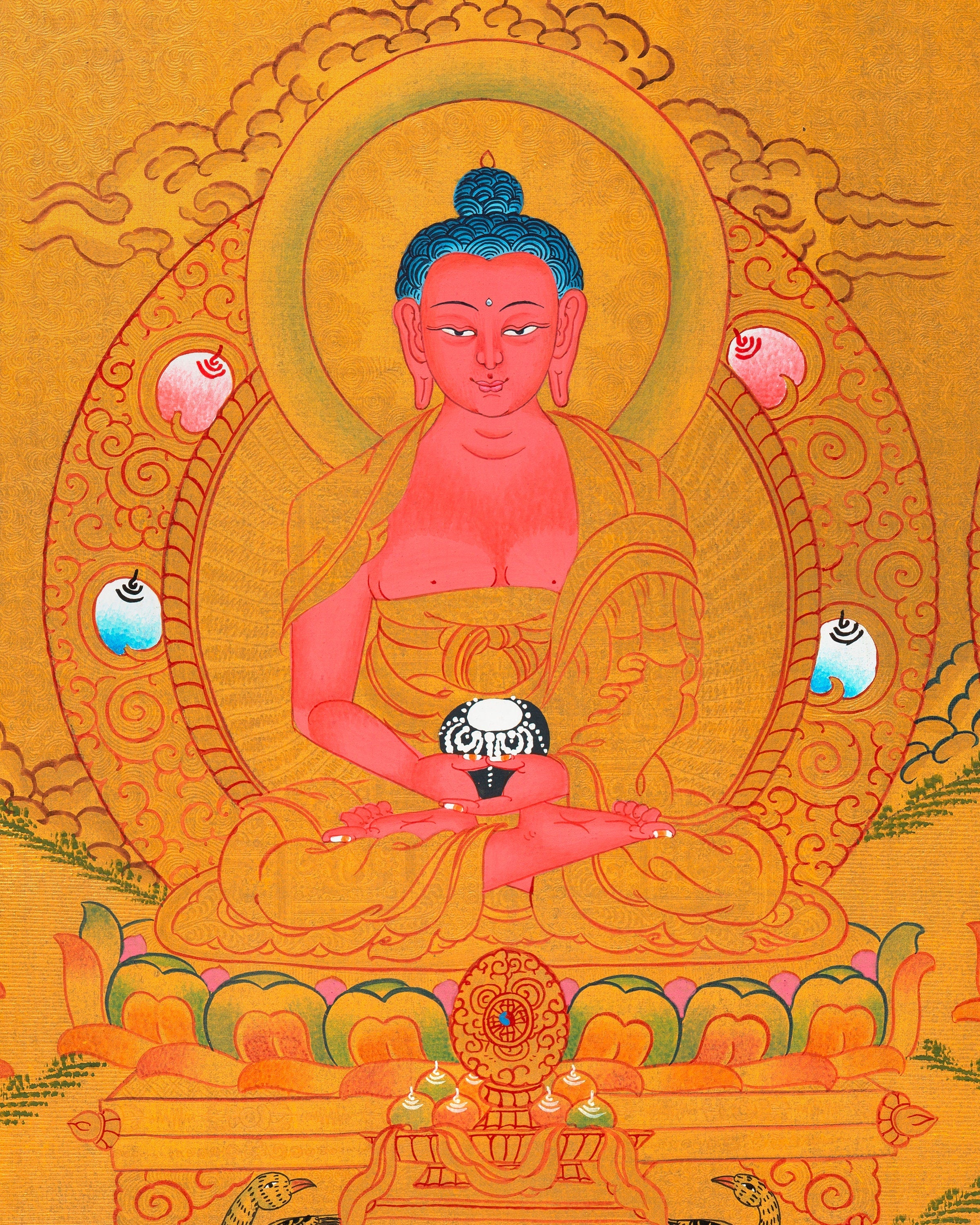 Five Dhyani Buddhas | Original Hand painted Five Buddhas Thanka Painting