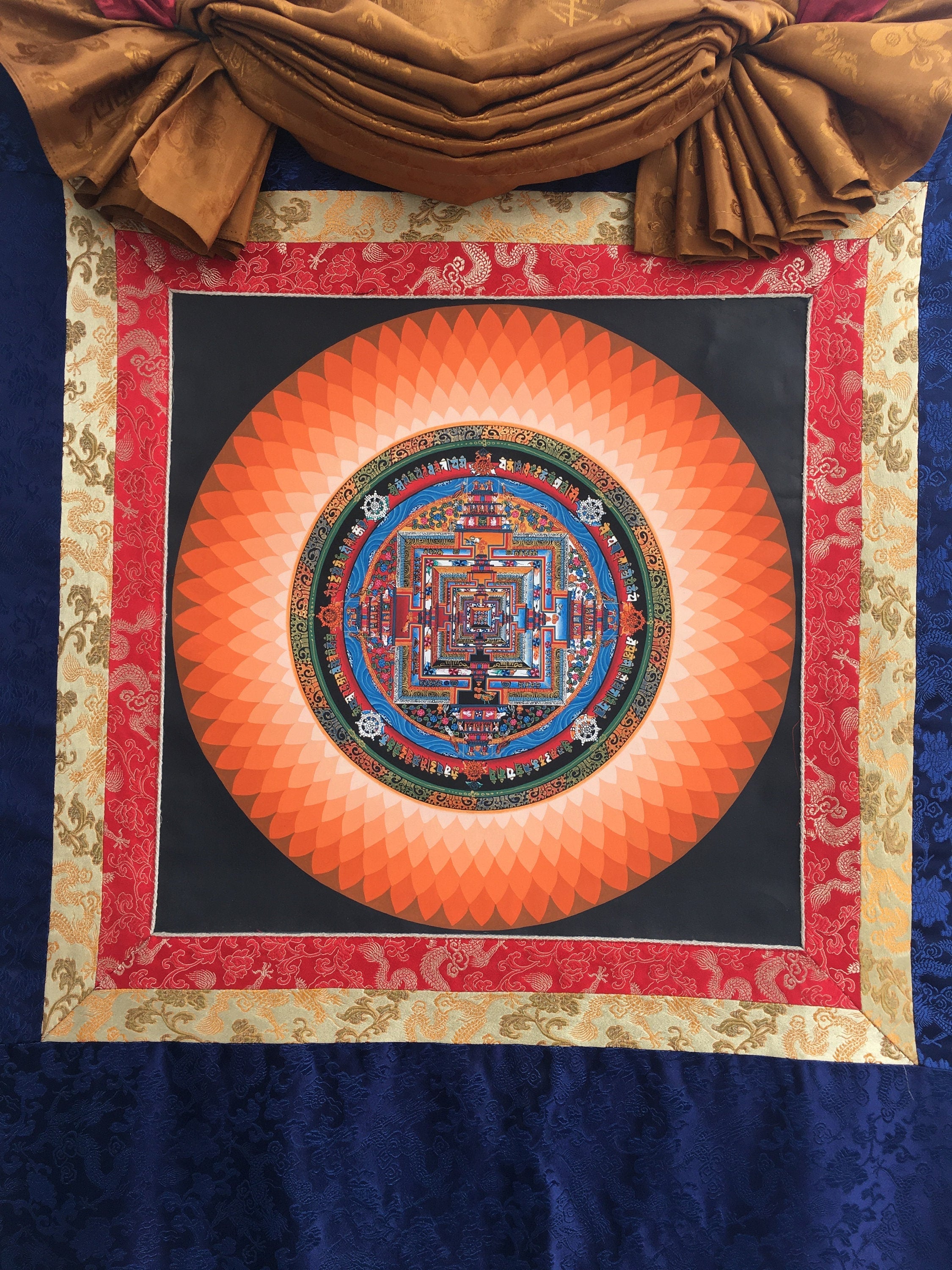 Kalachakra Mandala With Lotus | Tibetan Art | Thangka Painting