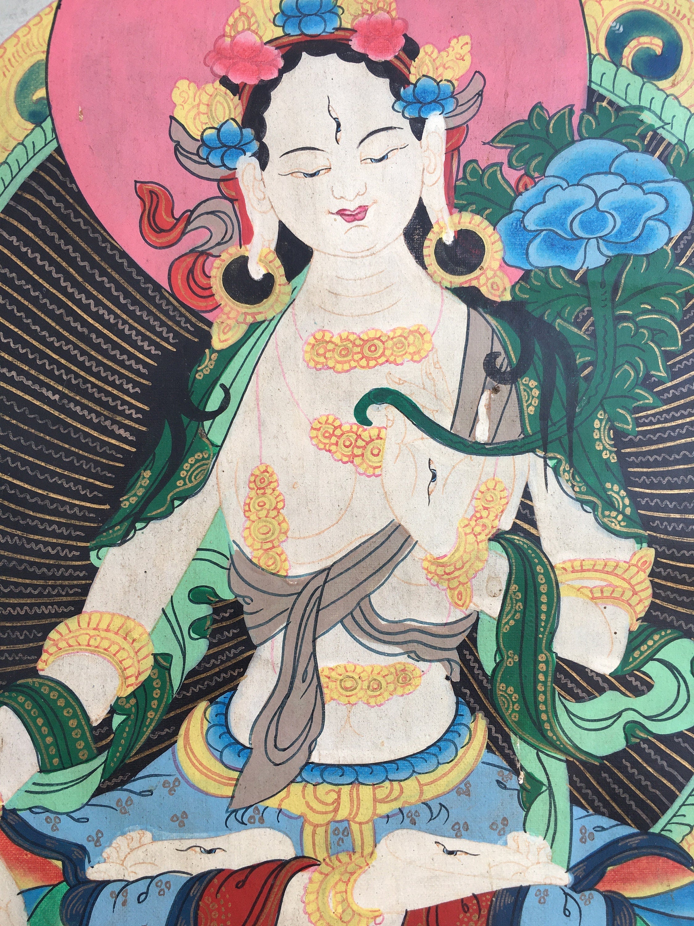 Spiritual White Tara | Wall Hanging Painting And Decoration
