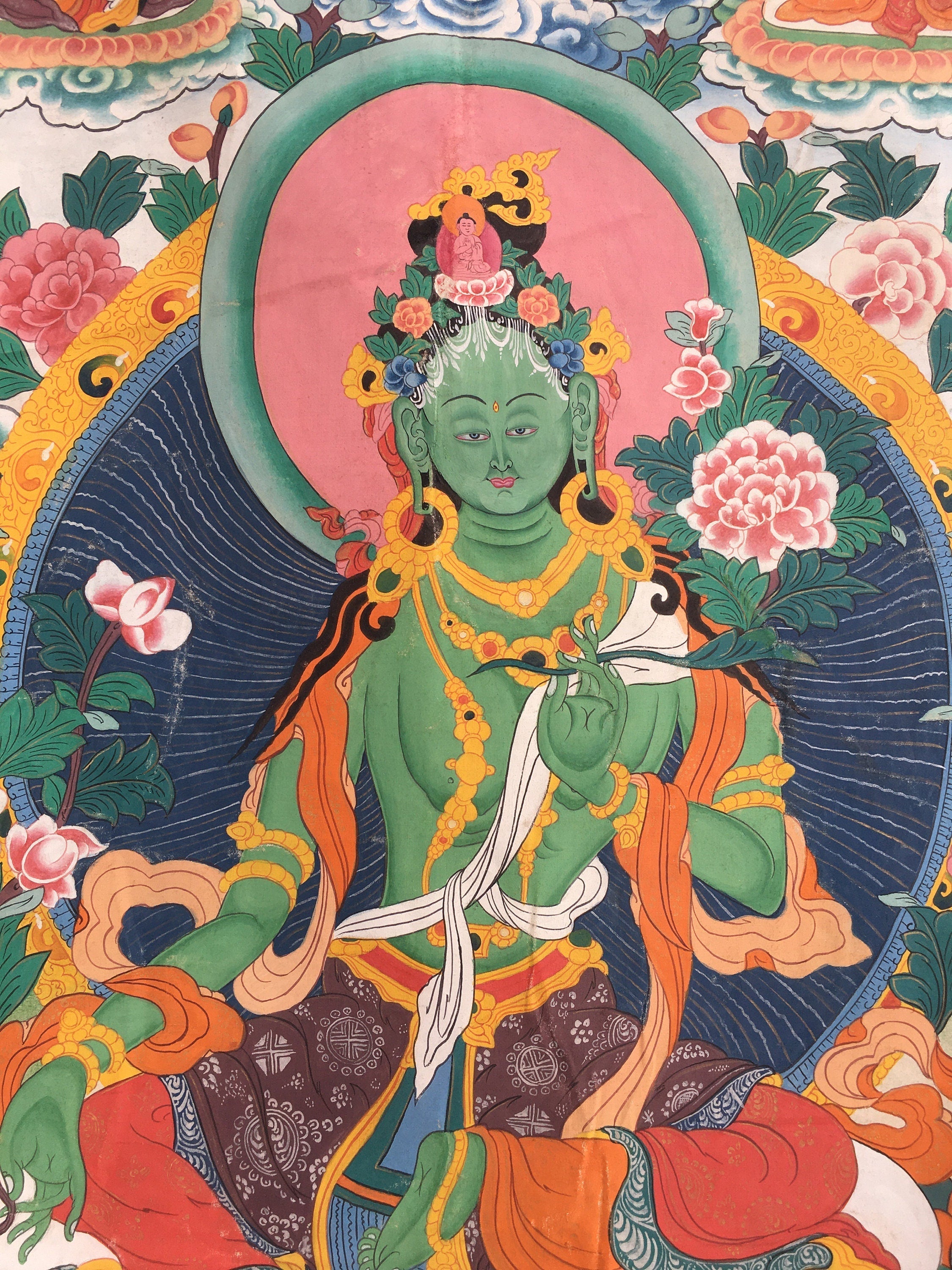 Green Tara Thangka  | Original hand-painted Thangka