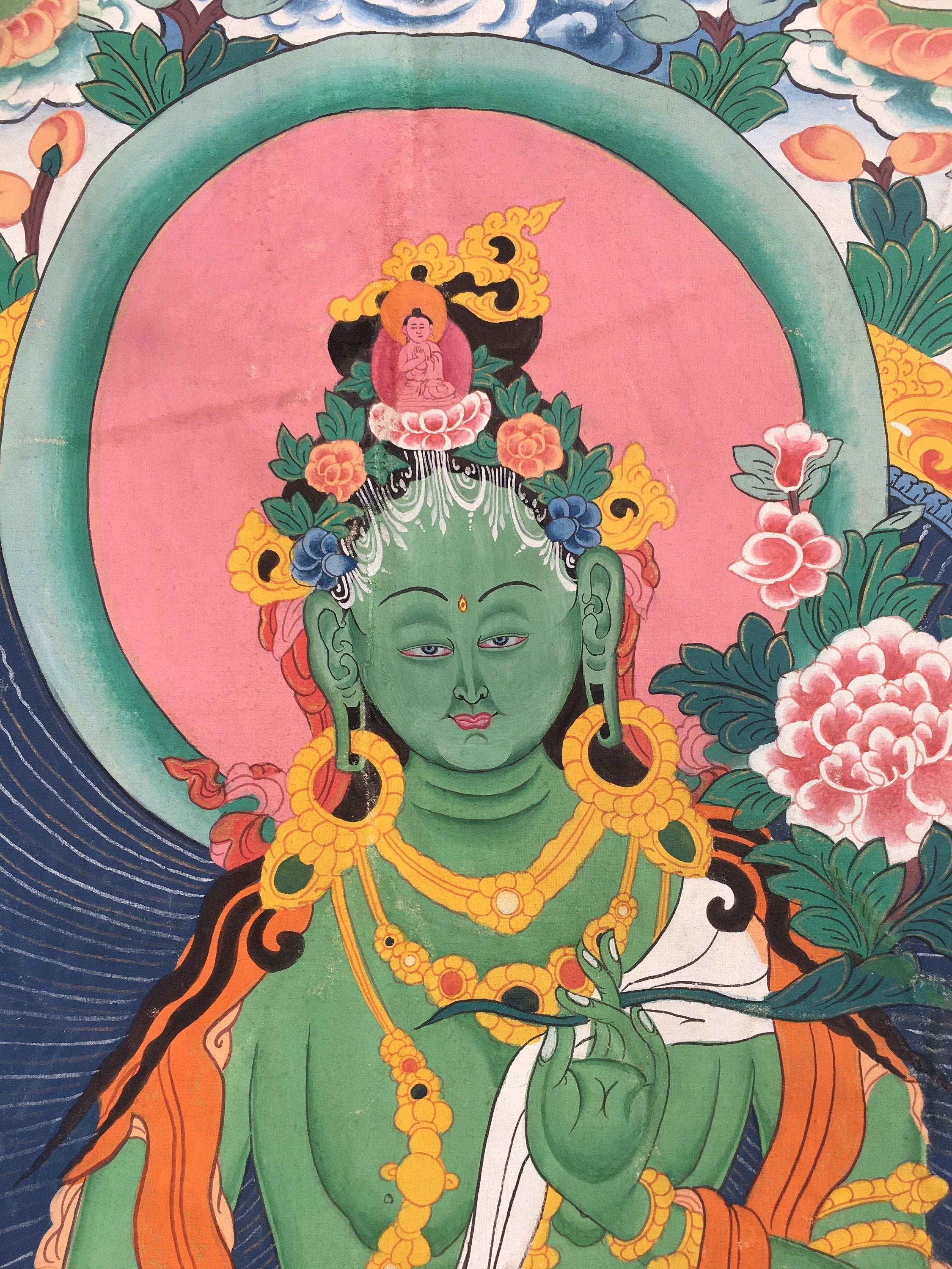 Green Tara Thangka  | Original hand-painted Thangka