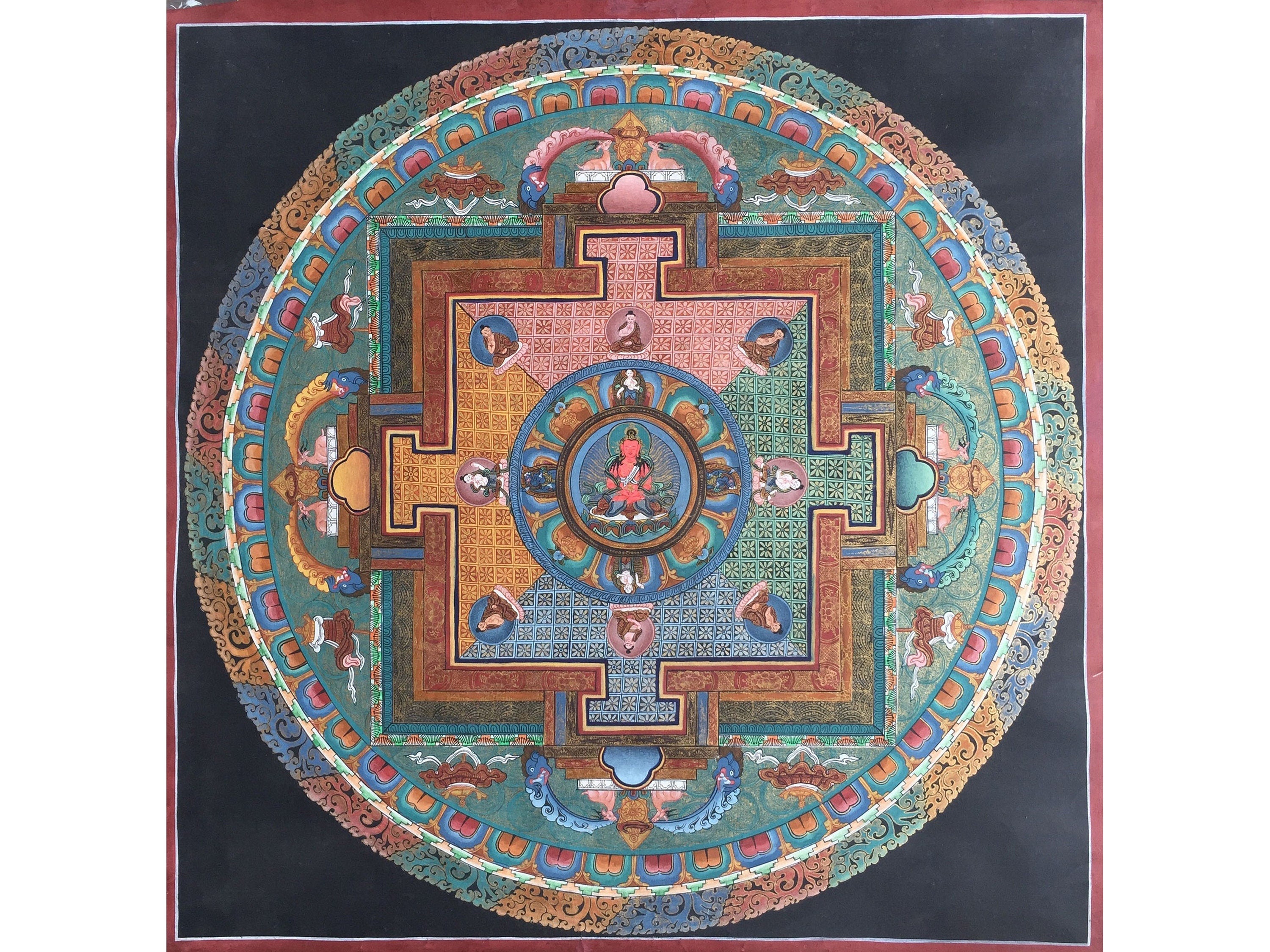 Amitayus mandala thangka | Handmade Sacred Thangka Painting
