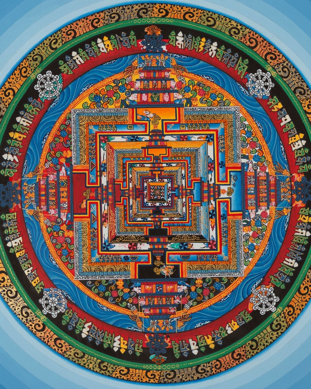 Quality Kalachakra Mandala | Mandala Blue Halo