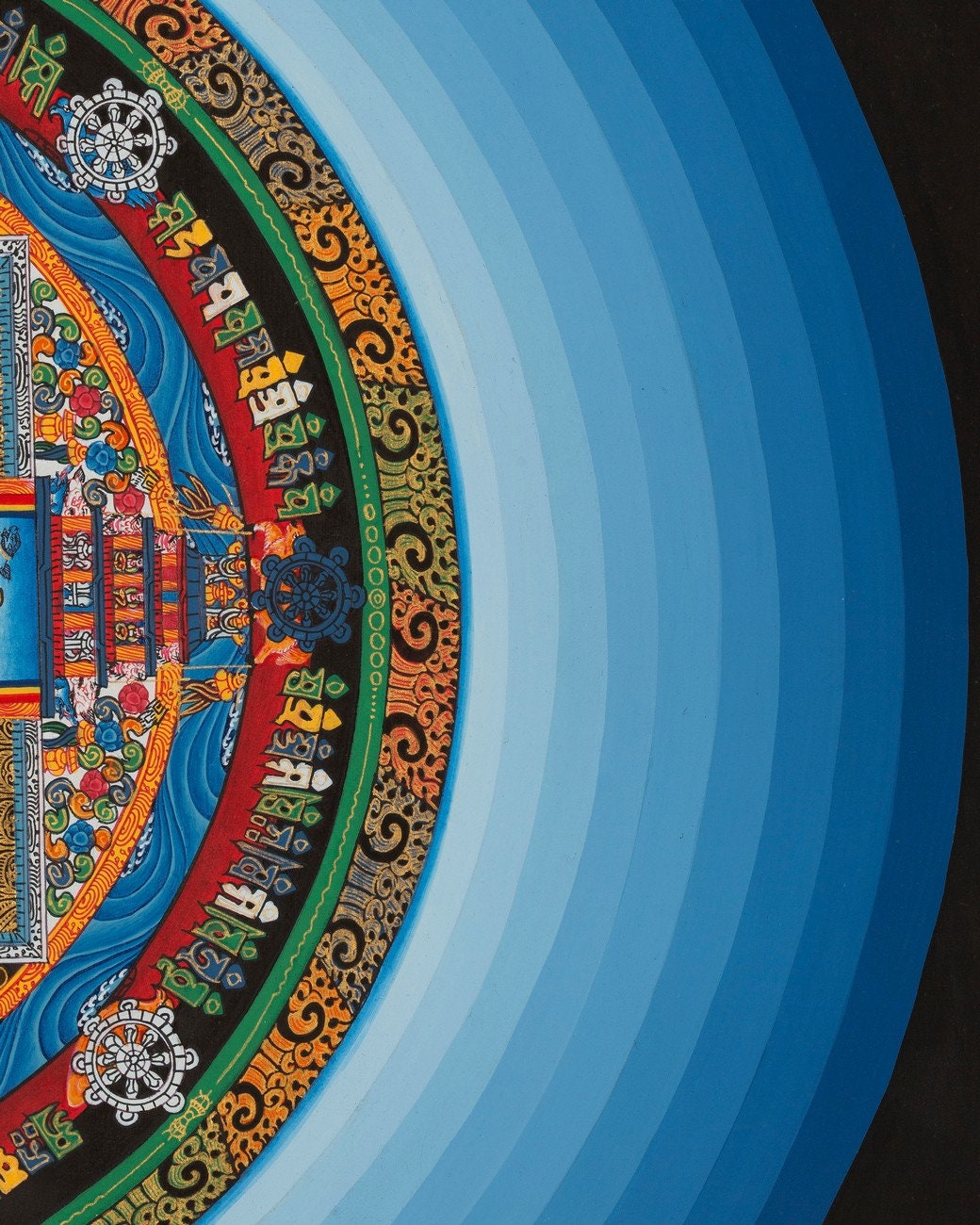 Quality Kalachakra Mandala | Mandala Blue Halo