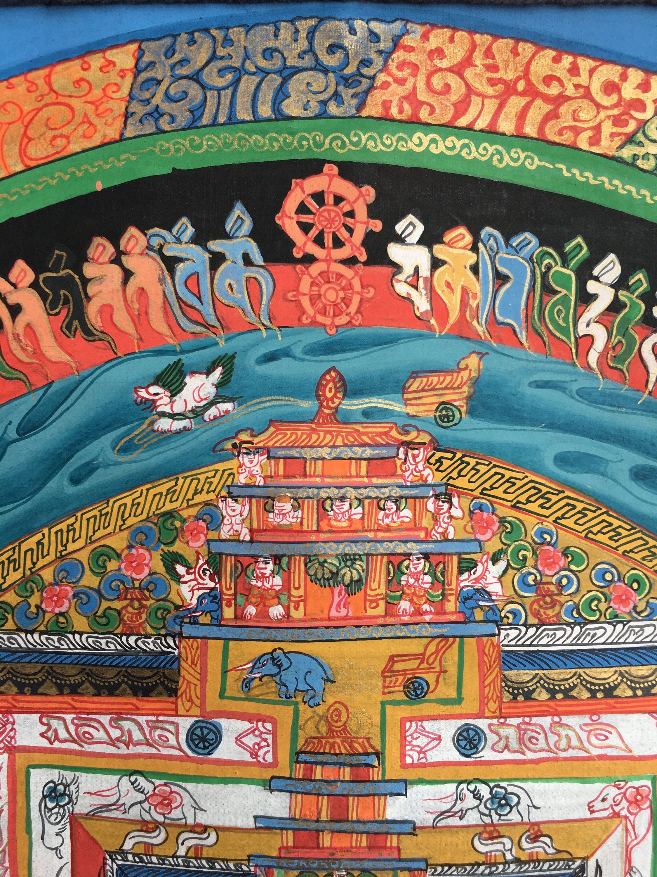 Kalachakra Blue Themed Mandala | Buddhist Art for Meditation