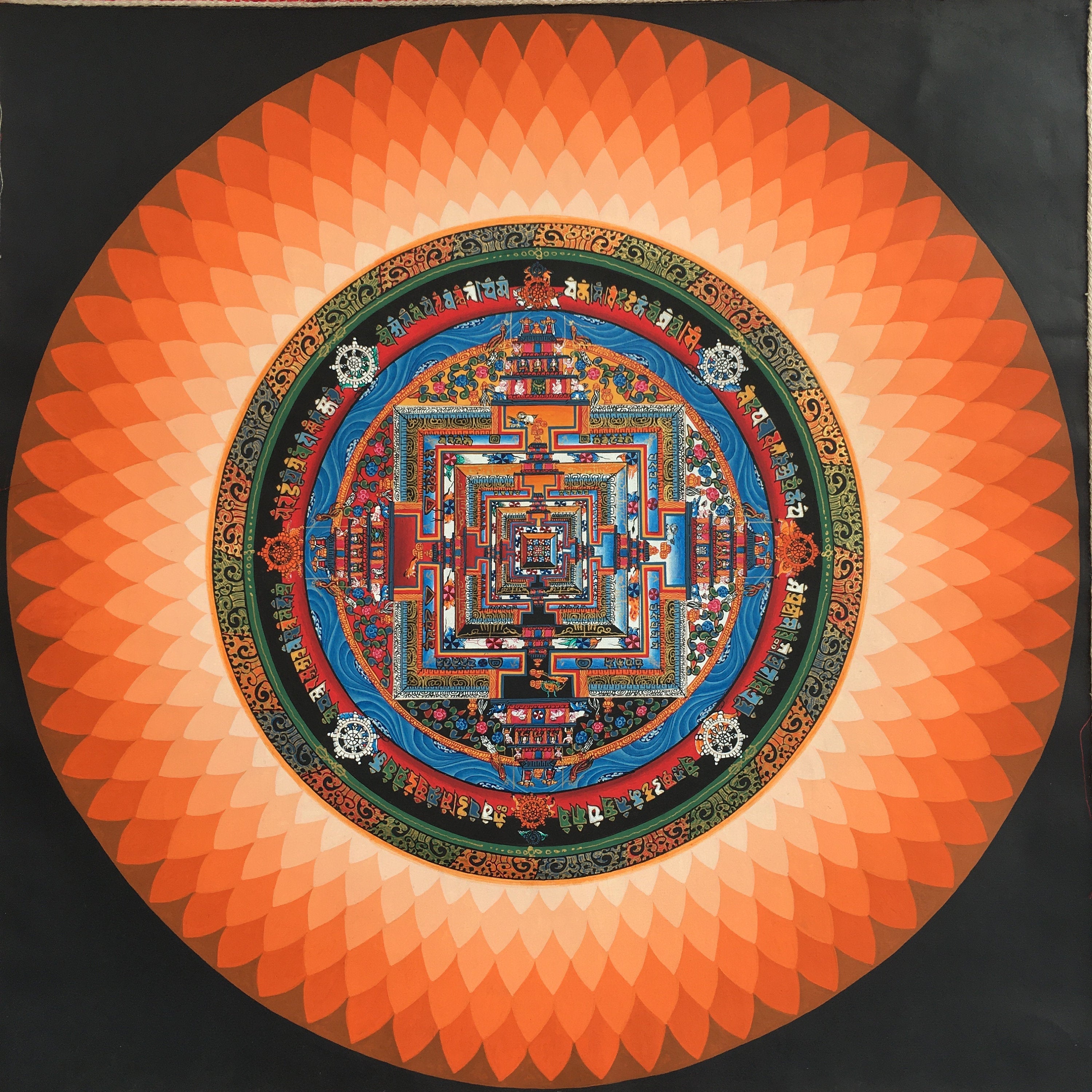 Kalachakra Mandala With Lotus | Tibetan Art | Thangka Painting