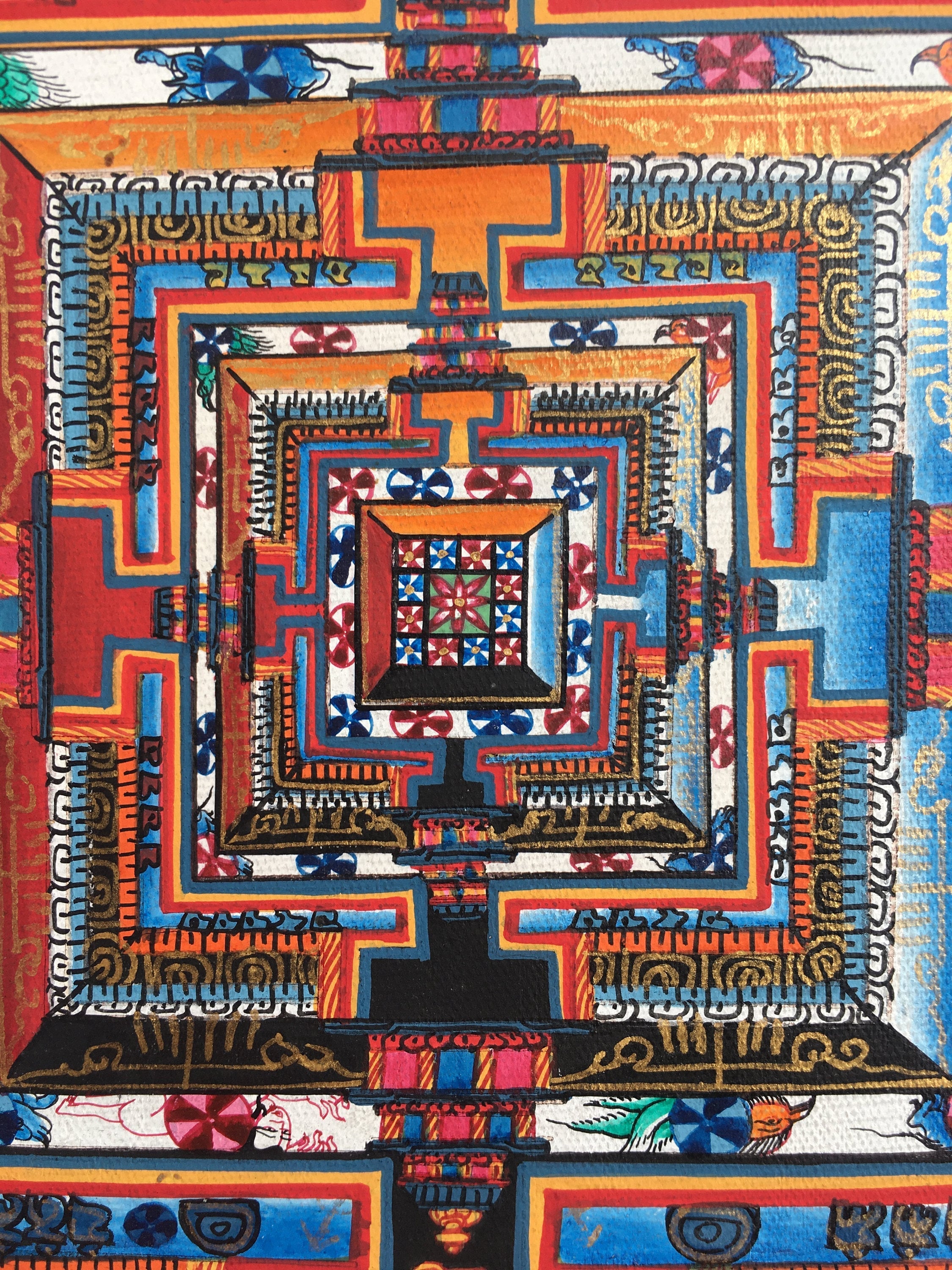 Kalachakra Mandala With Lotus | Tibetan Art | Thangka Painting