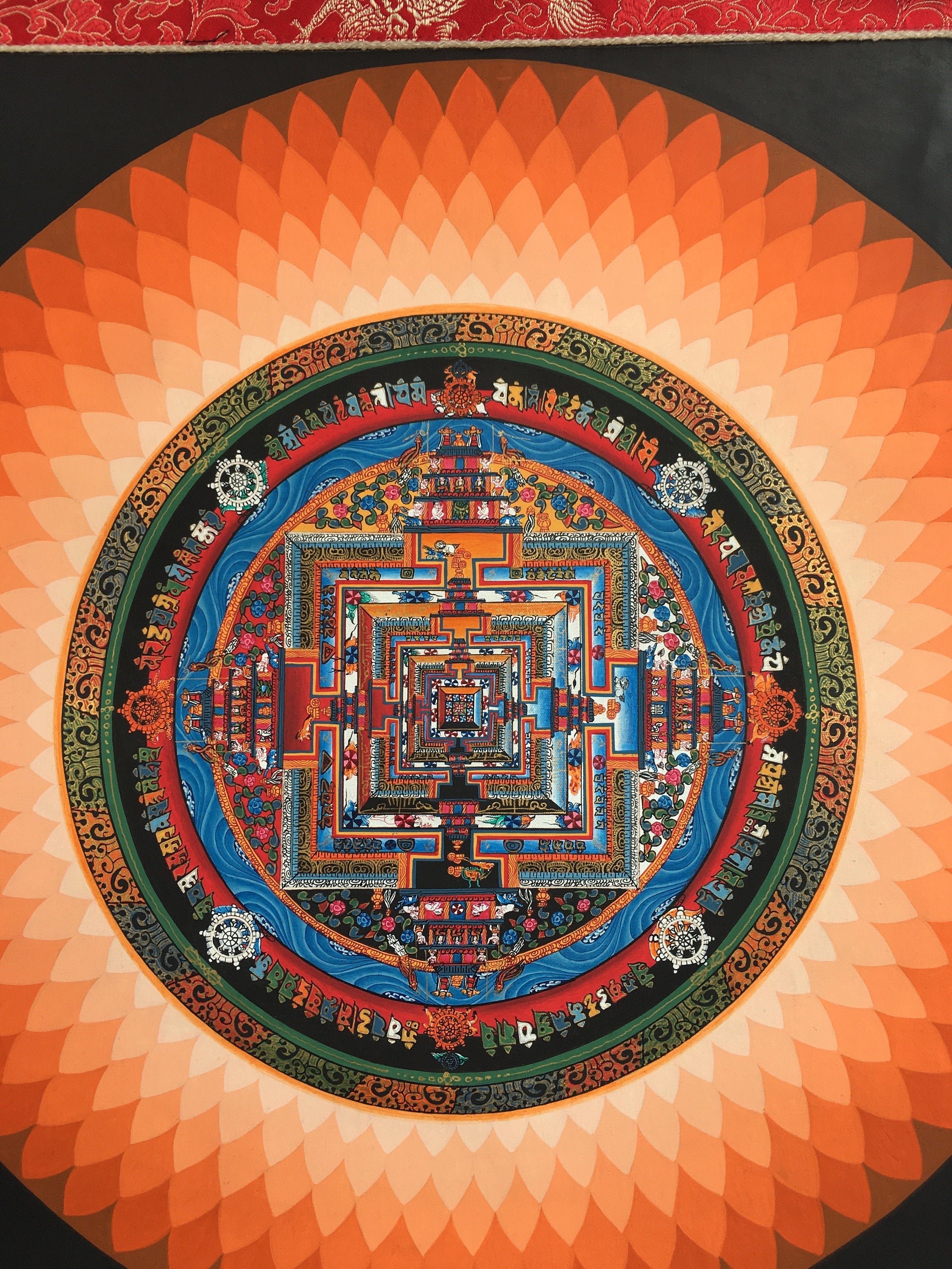 Kalachakra Mandala With Lotus | Tibetan Art | Thangka Painting