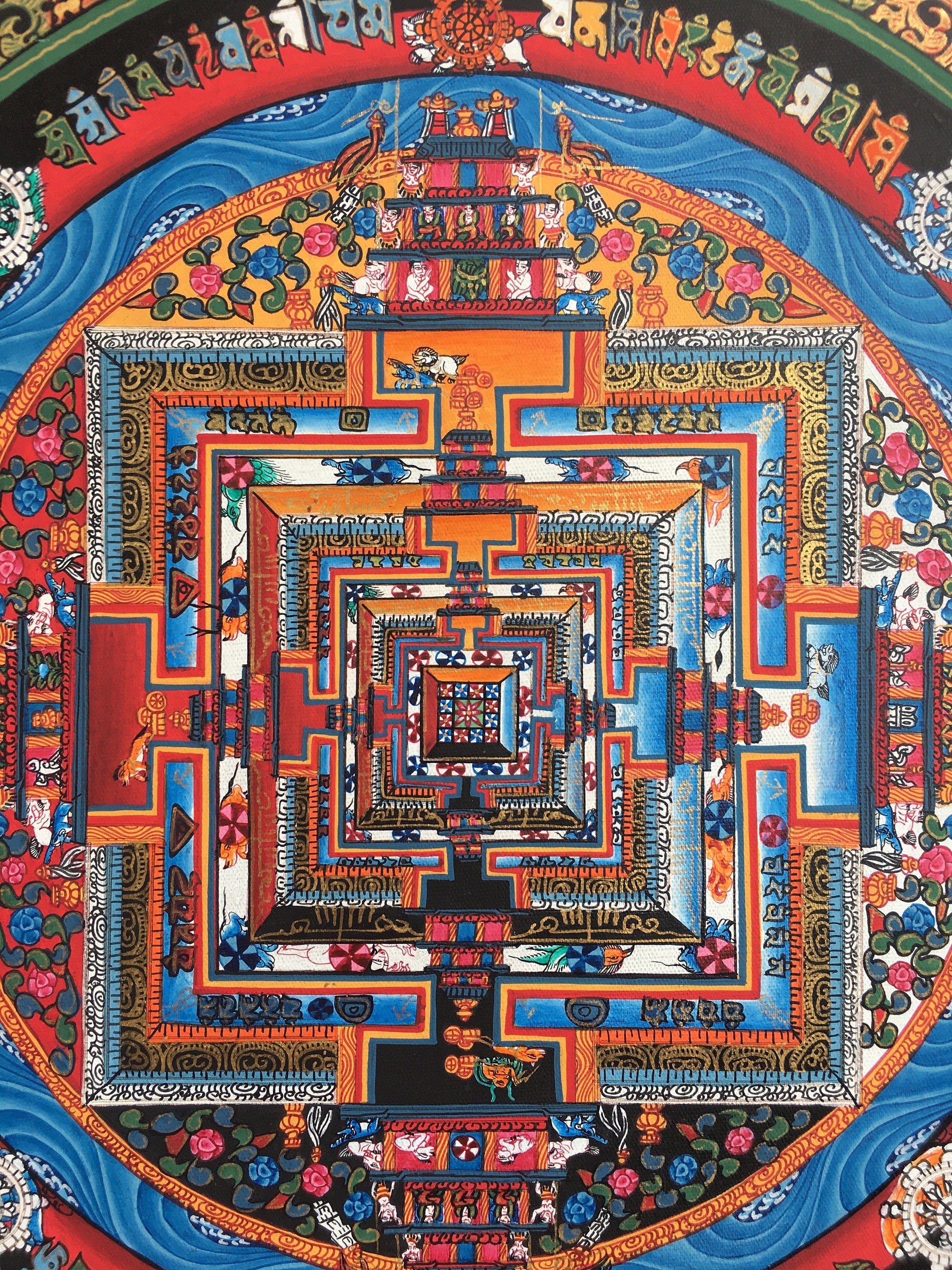Kalachakra Mandala With Lotus | Tibetan Art | Thangka Painting