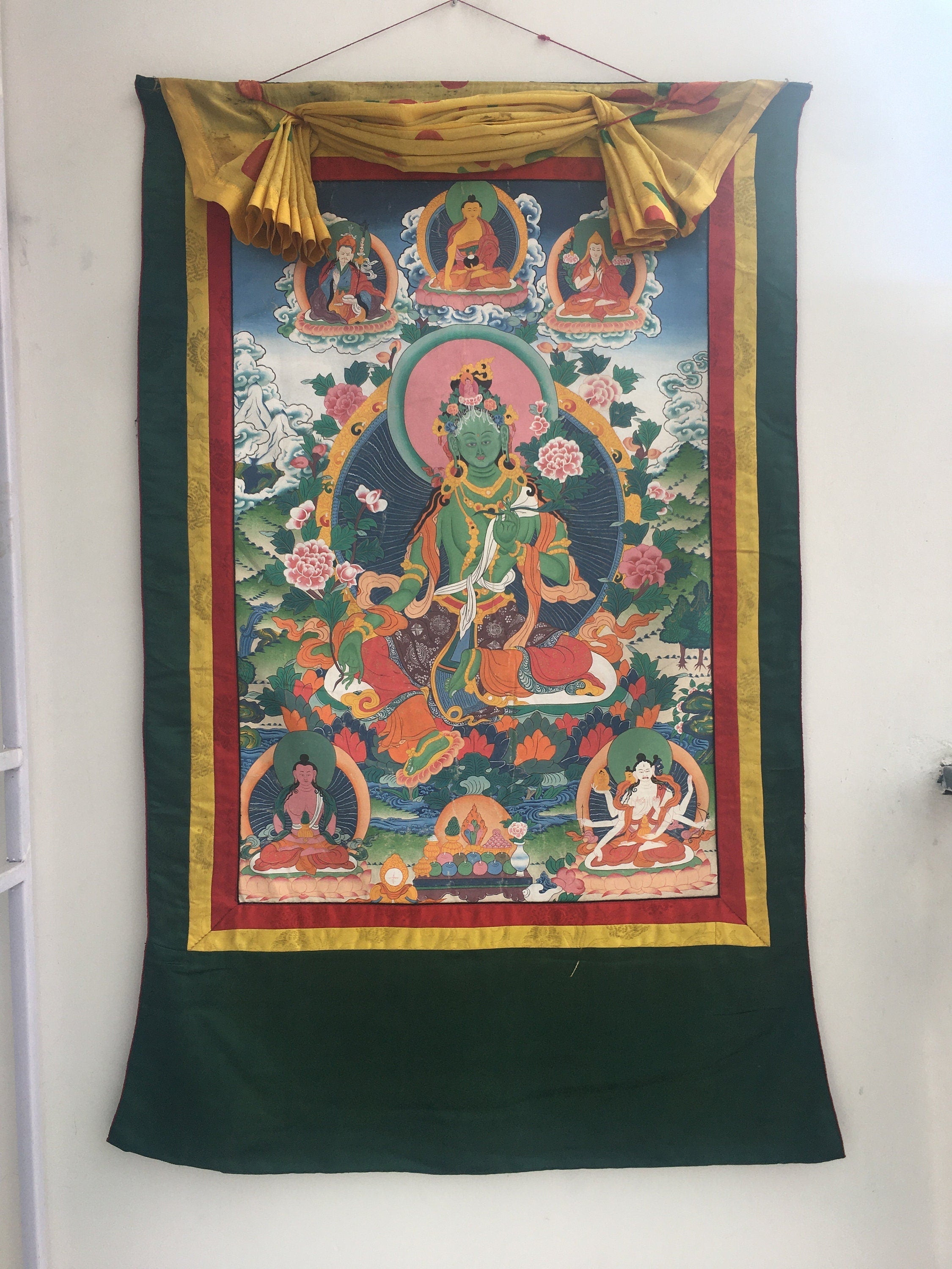 Green Tara Thangka  | Original hand-painted Thangka