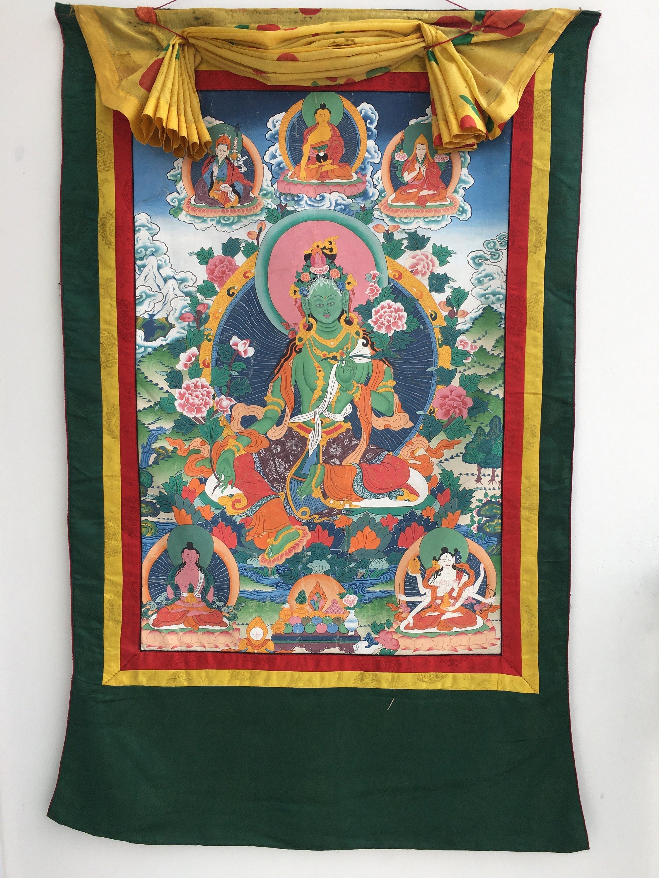 Green Tara Thangka  | Original hand-painted Thangka
