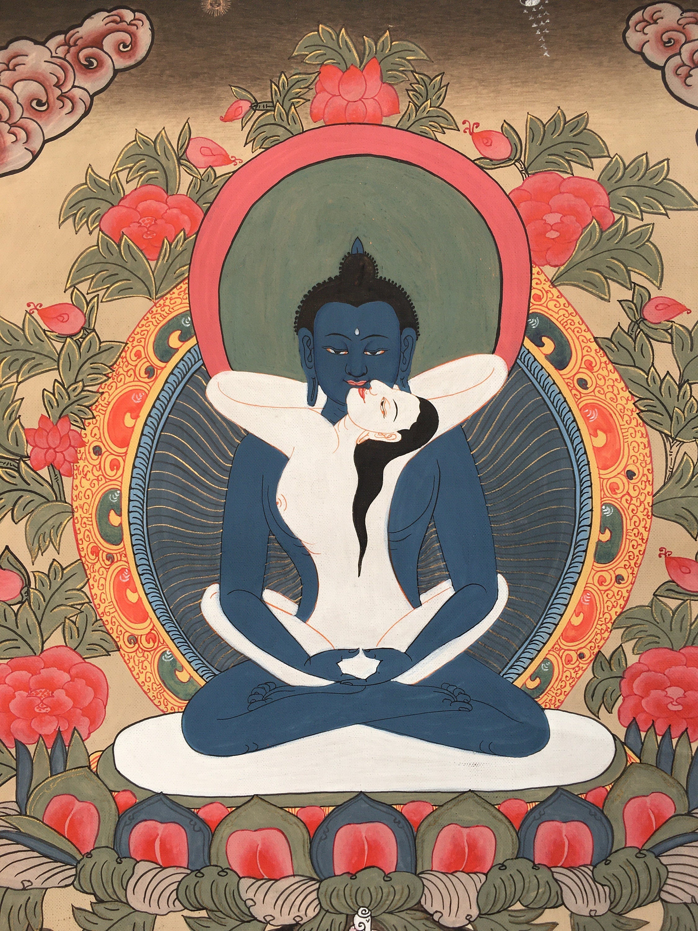 Samantabhara Buddha Thangka | Traditional Buddhist Art | Tibetan Hand Painting