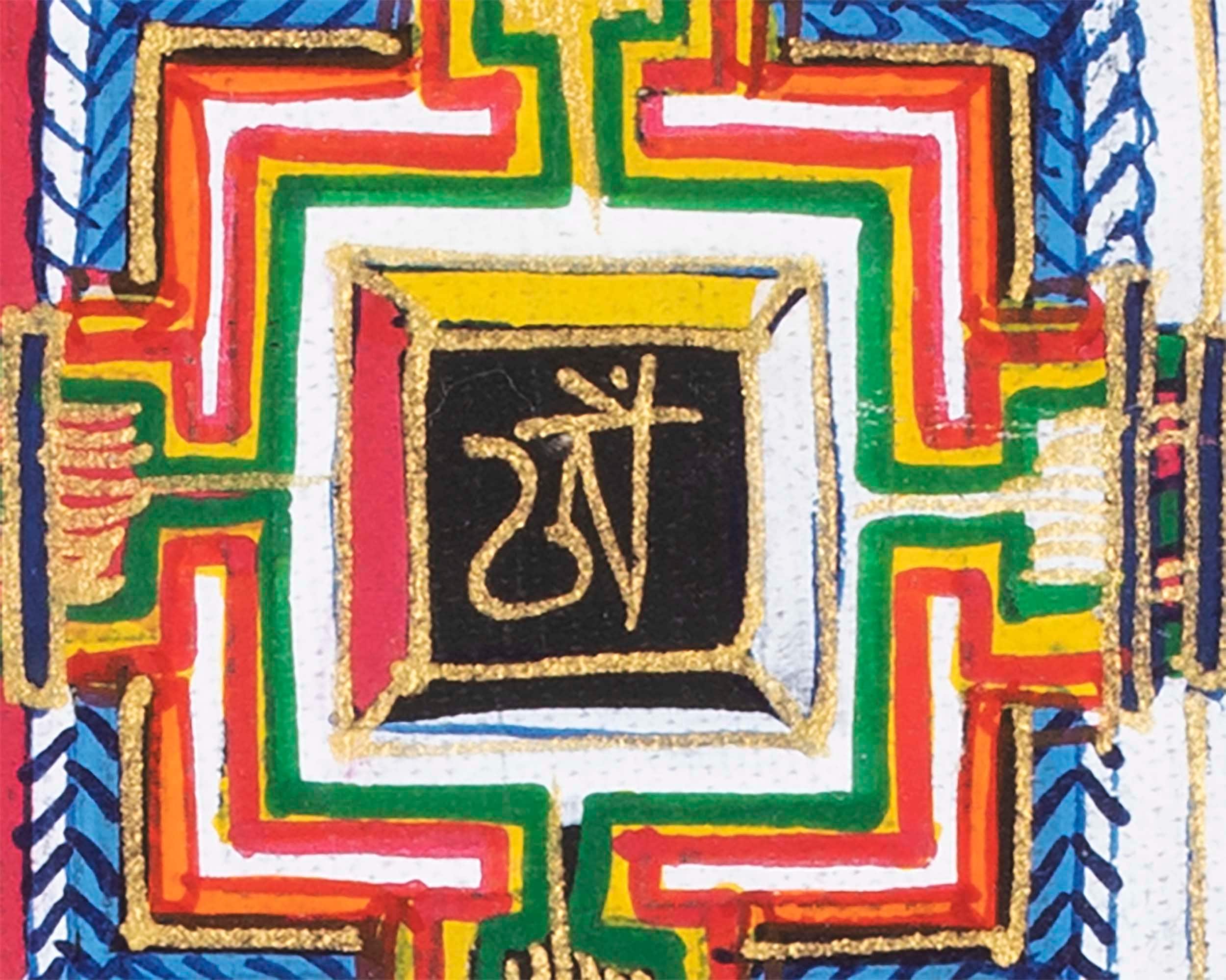 Mandala Art Thangka | Buddhist Kalachakra Mandala | Wall Hanging Decoration