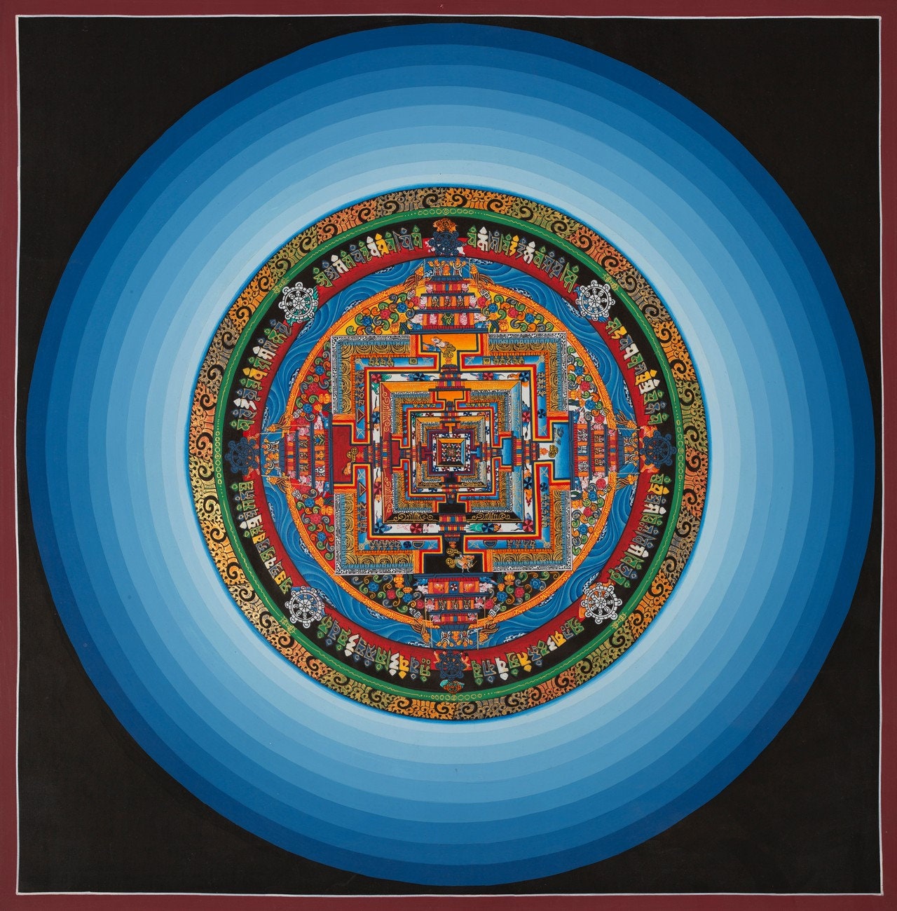 Quality Kalachakra Mandala | Mandala Blue Halo