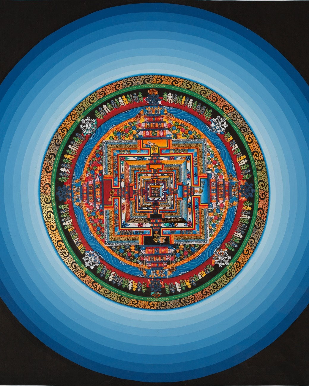 Quality Kalachakra Mandala | Mandala Blue Halo