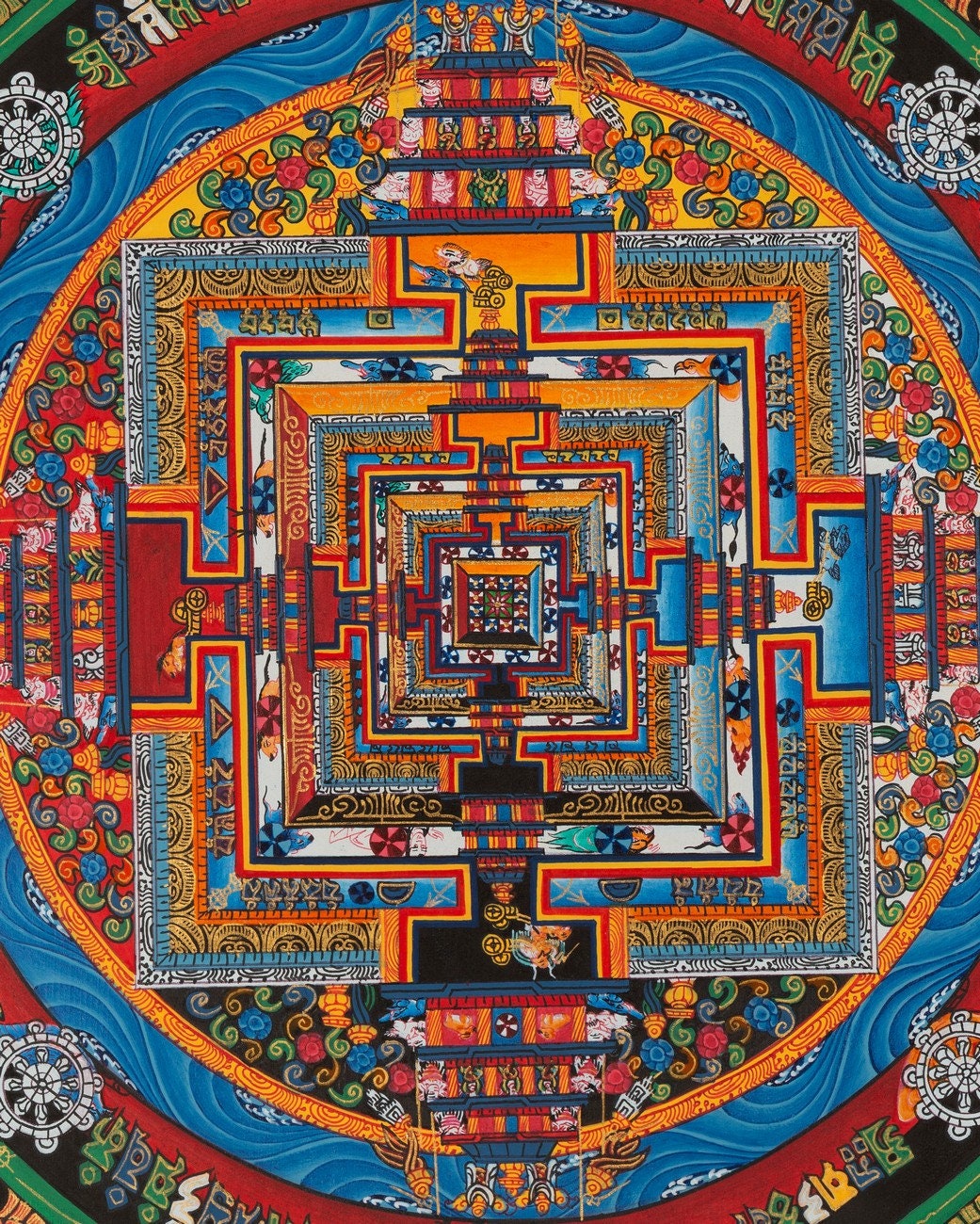 Quality Kalachakra Mandala | Mandala Blue Halo