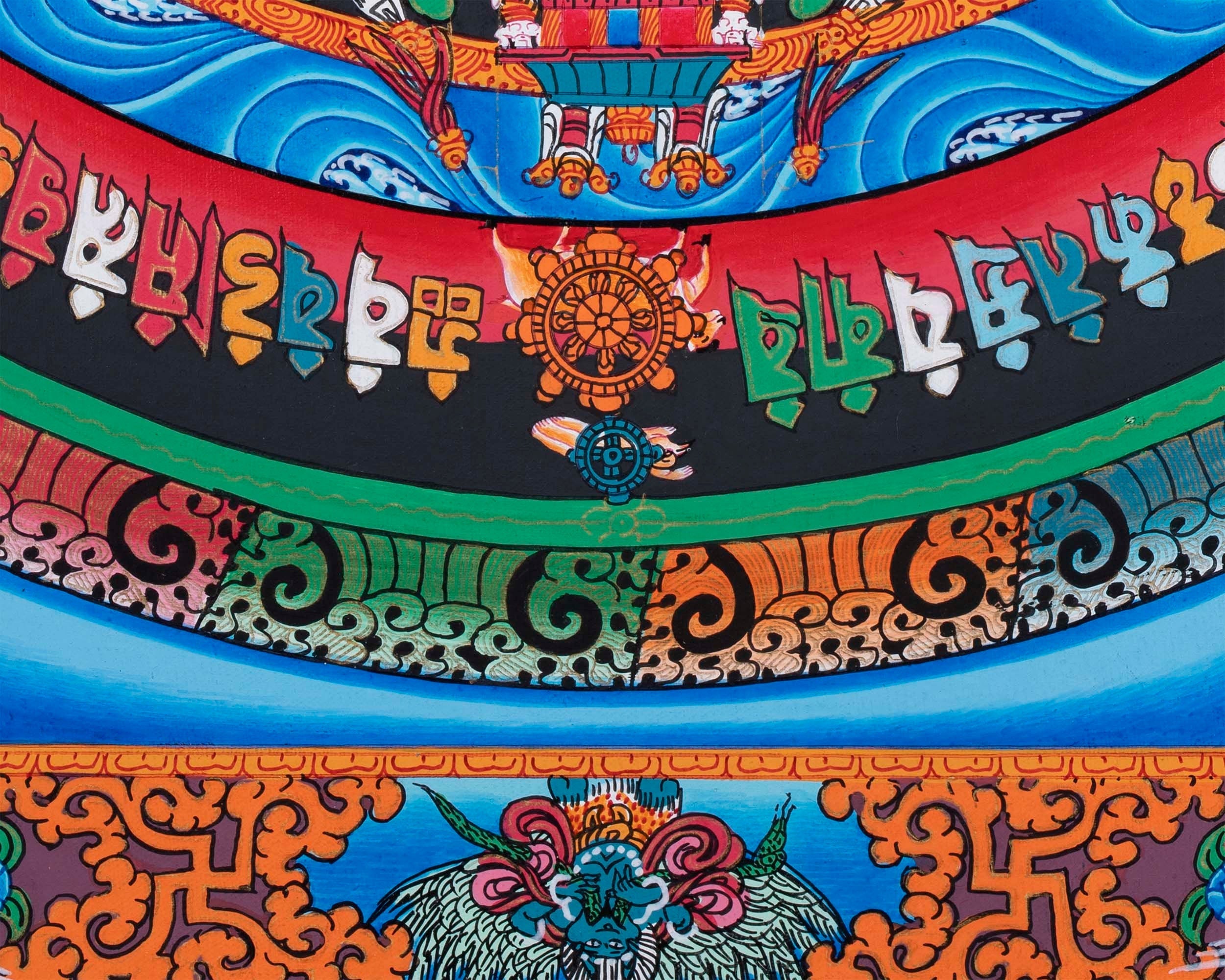 Bordered Kalachakra Mandala | Buddhist Wall Hanging