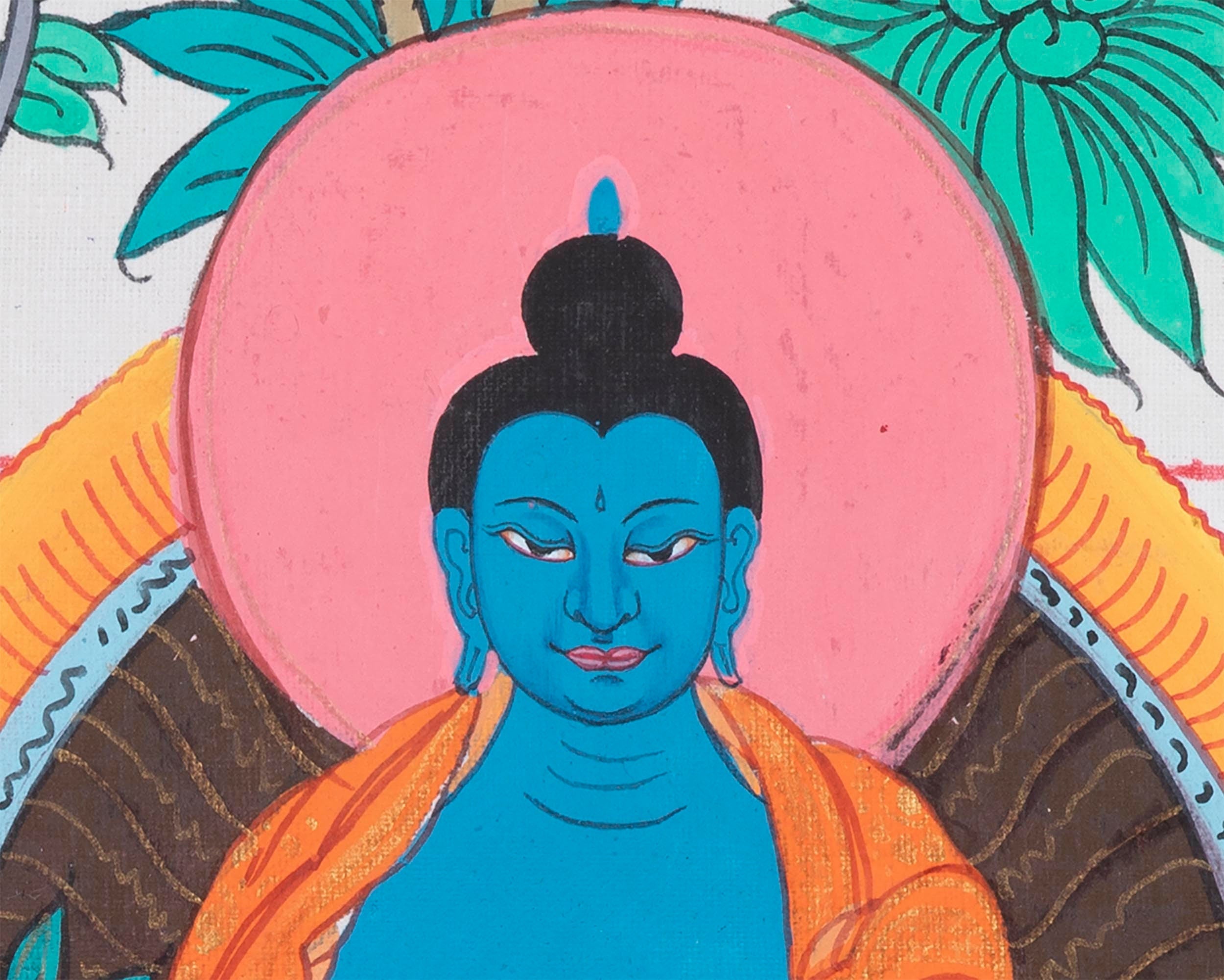 Tibetan Medicinal Herbs and Plants Thangka | Medicinal Painting