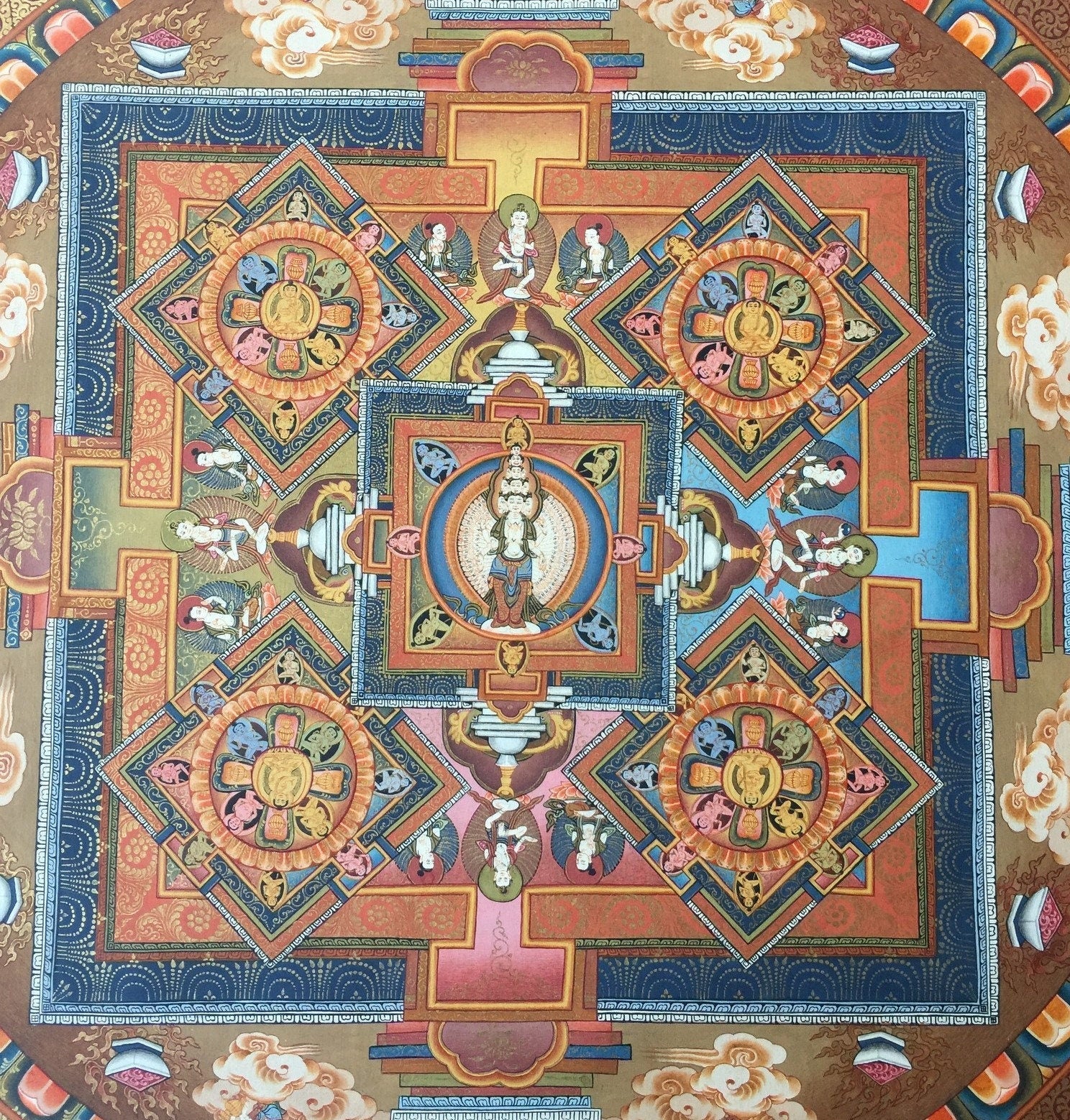 Lokeshvara Mandala Thangka | Mandala Thangka Wall Art