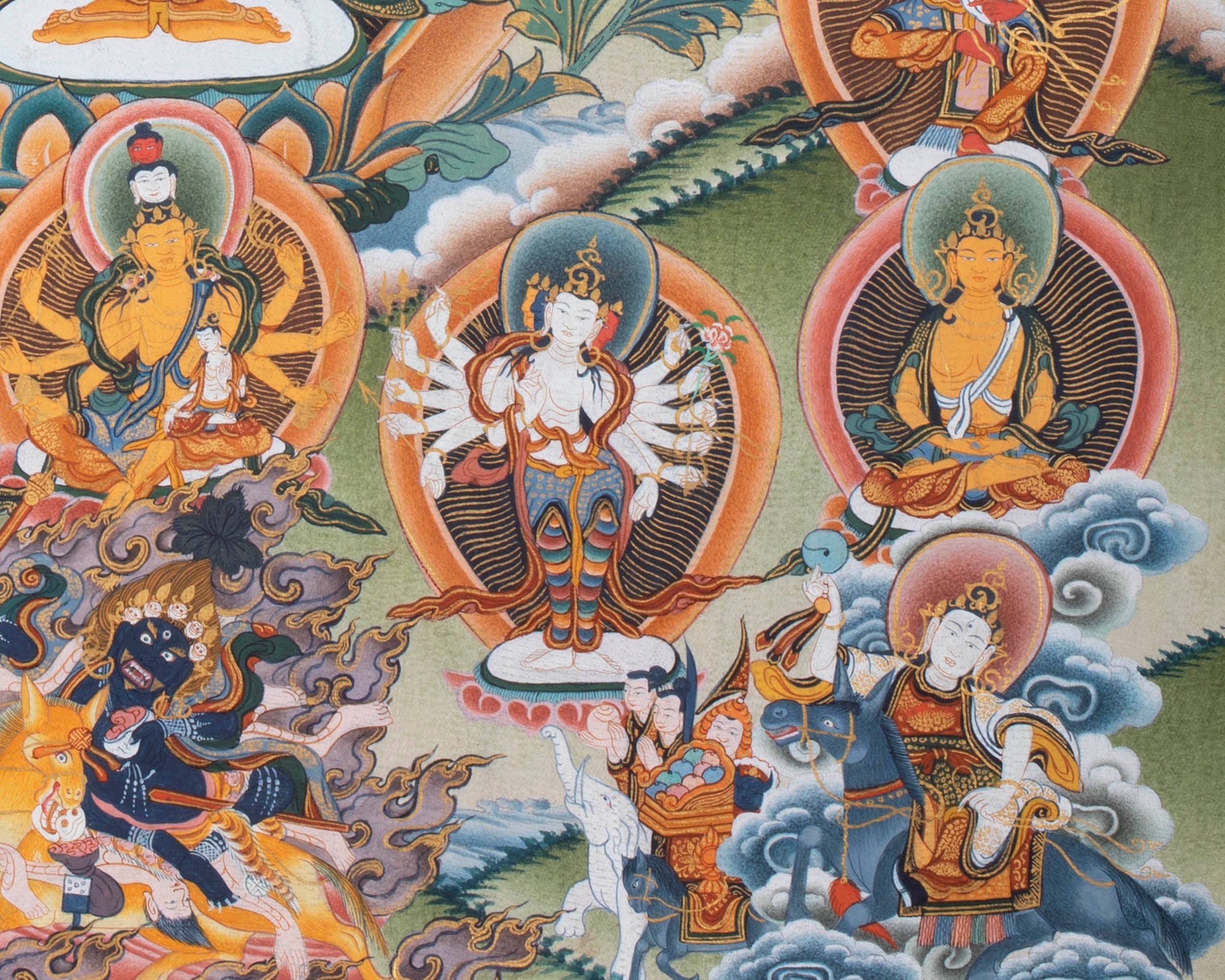Amoghpasa Thangka | Tibetan Buddhist Handpainted Art | Wall Decor