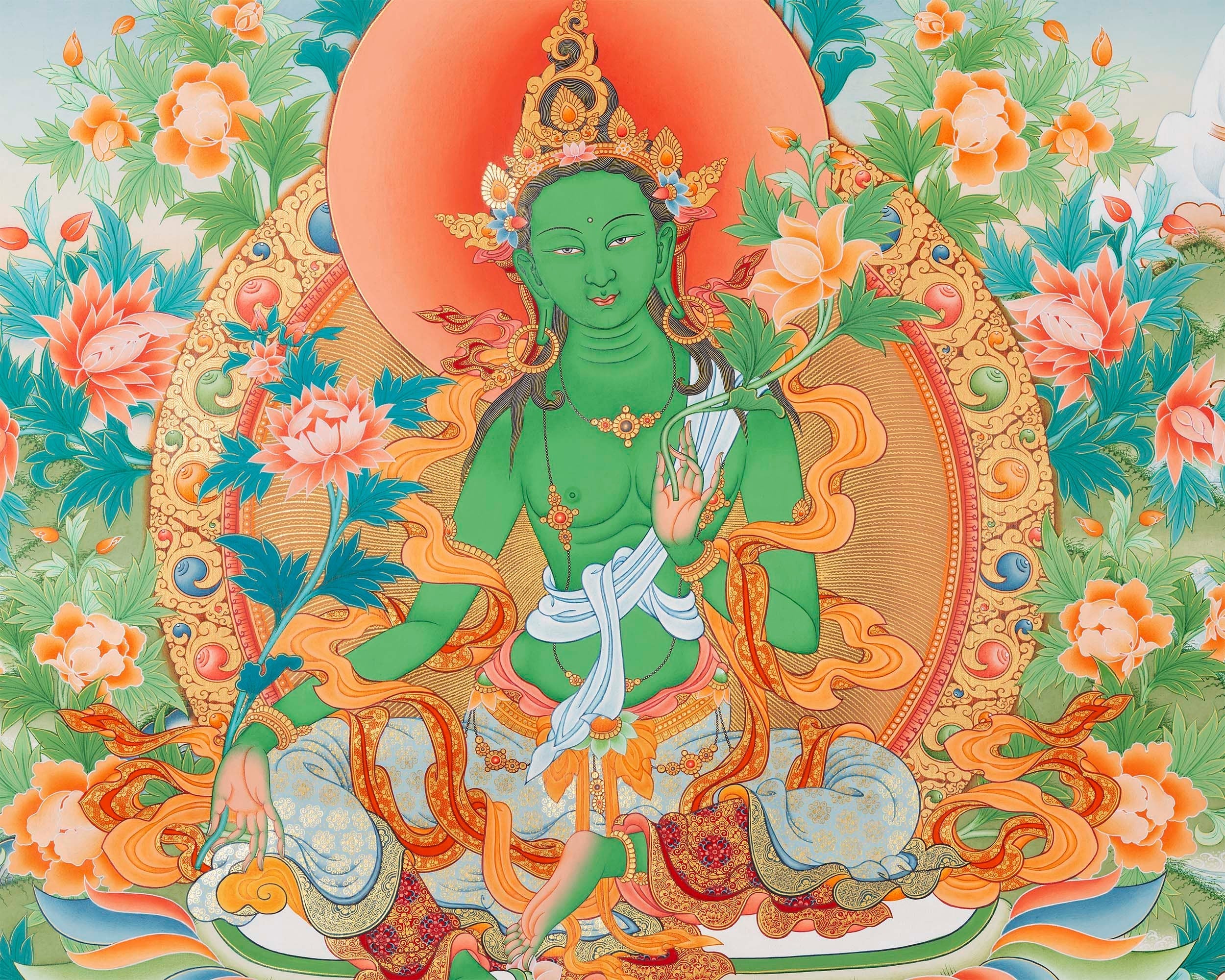 Samaya Tara Thangka | Original Hand Painted Tibetan Art | Ritual Objects