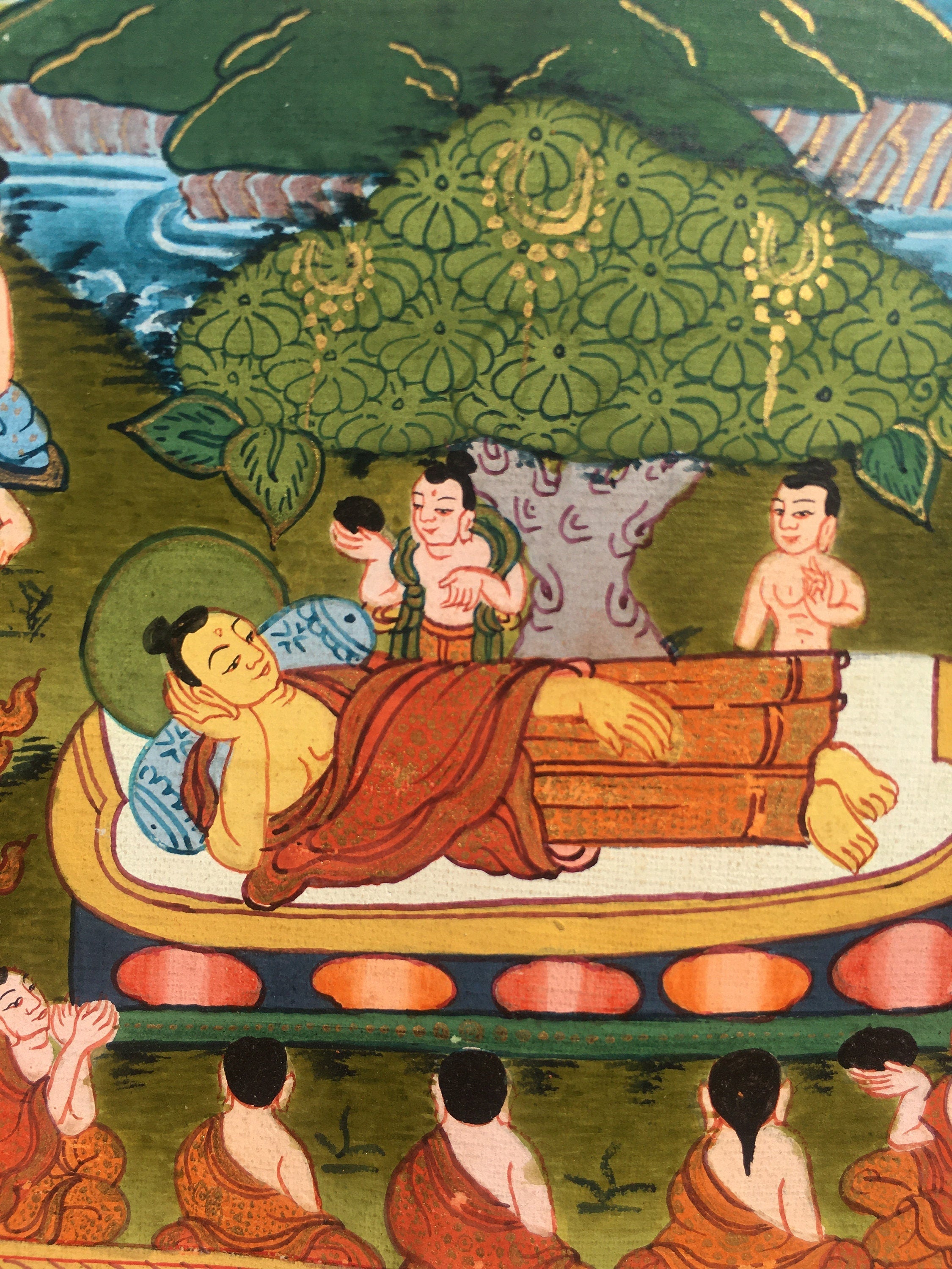 Small Sized Buddha Life Story | Original Hand-Painted Tibetan Painting