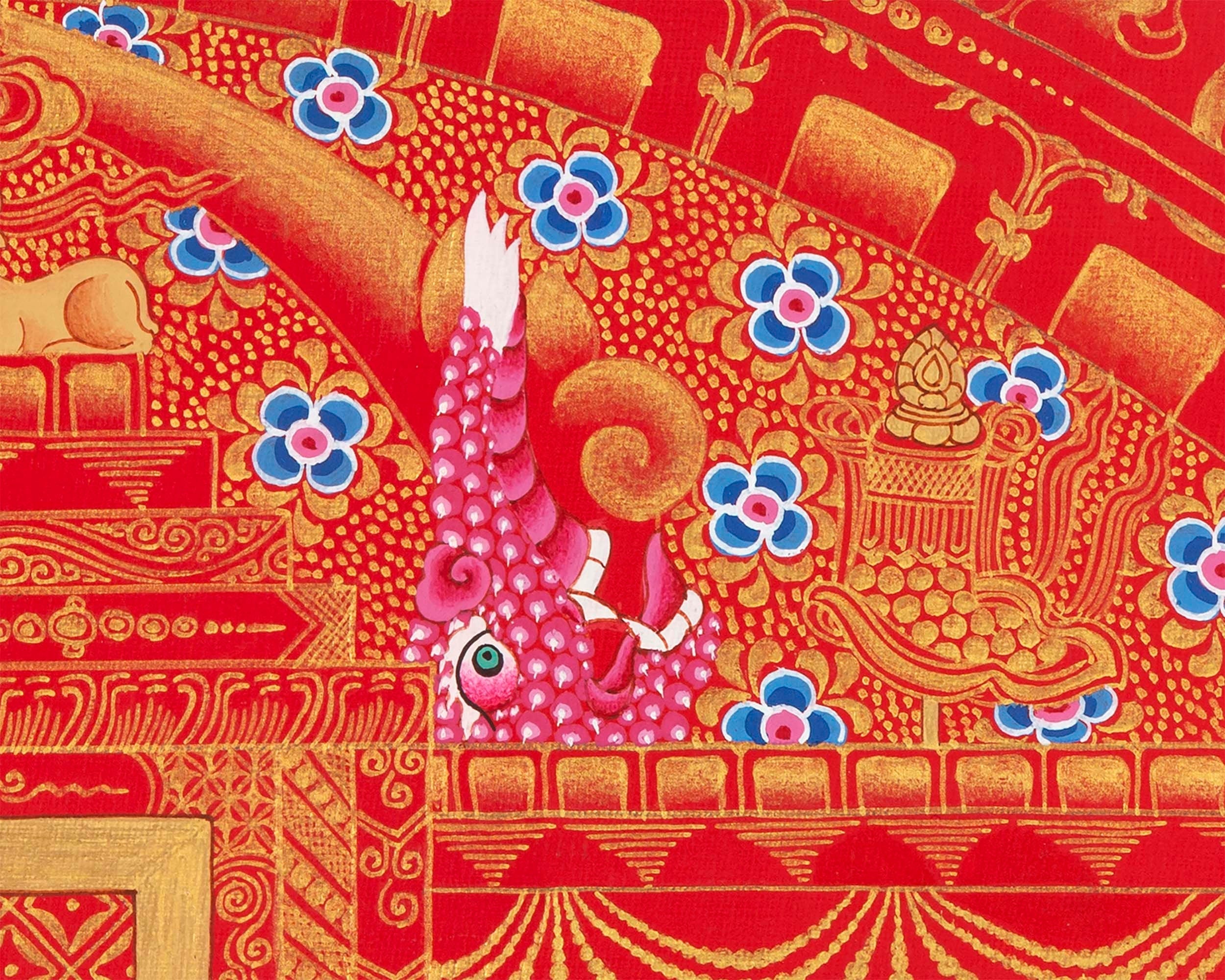 Jhambala Mandala Thangka | Spiritual Asian Art | Buddhist Crafts Decor