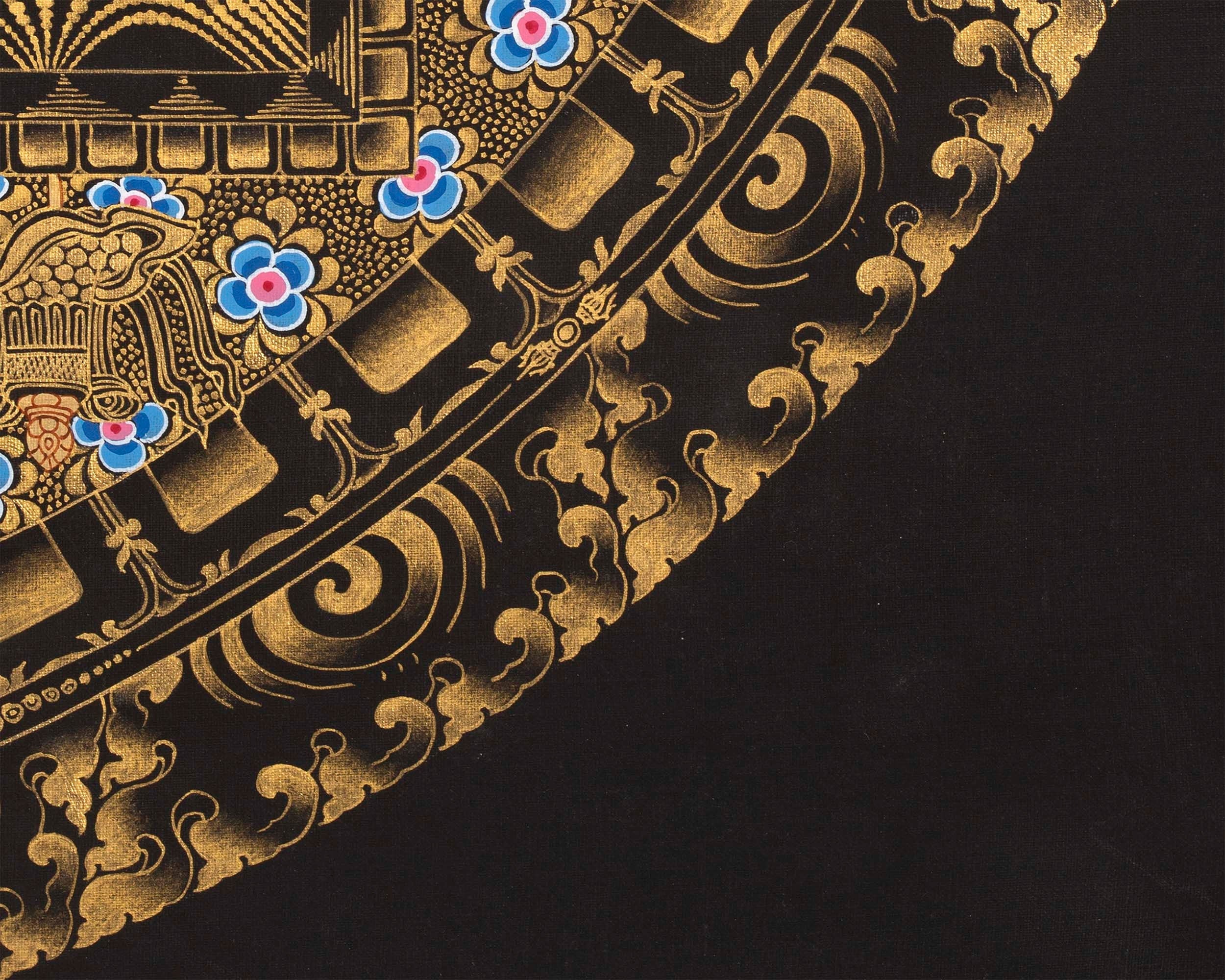 Green Tara Mandala Thangka | Wheel Of Time | Wall Hanging Religious Decor