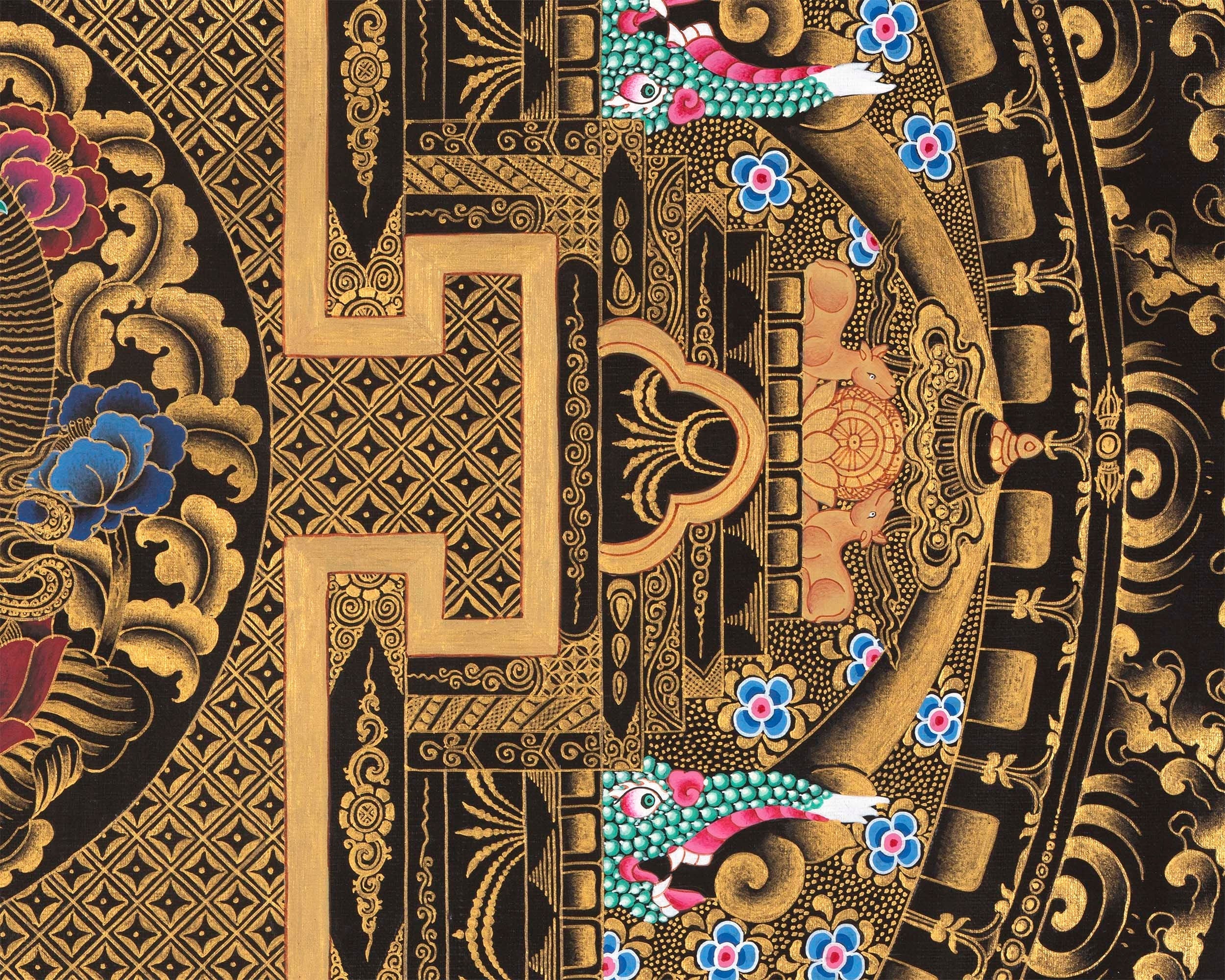 Arya Tara Mandala Thangka Painting | Original Hand Pained Art For Good Luck | Tibetan Wall Decoration Thangka Painting