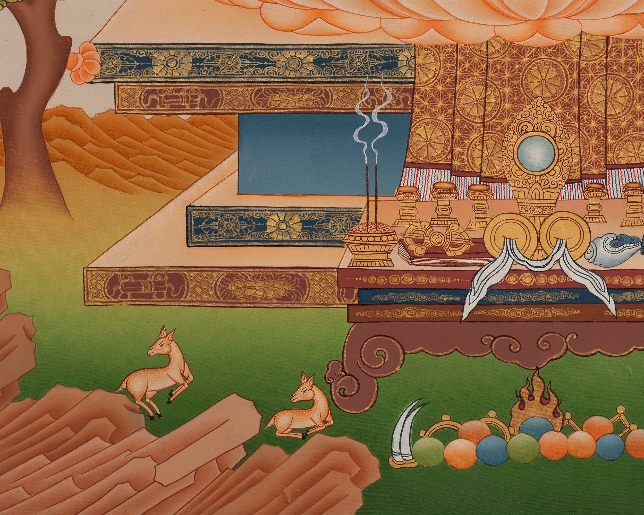 Vajrasattva Yab Yum Thangka | Buddhist Thanka Painting For Shrine Altar