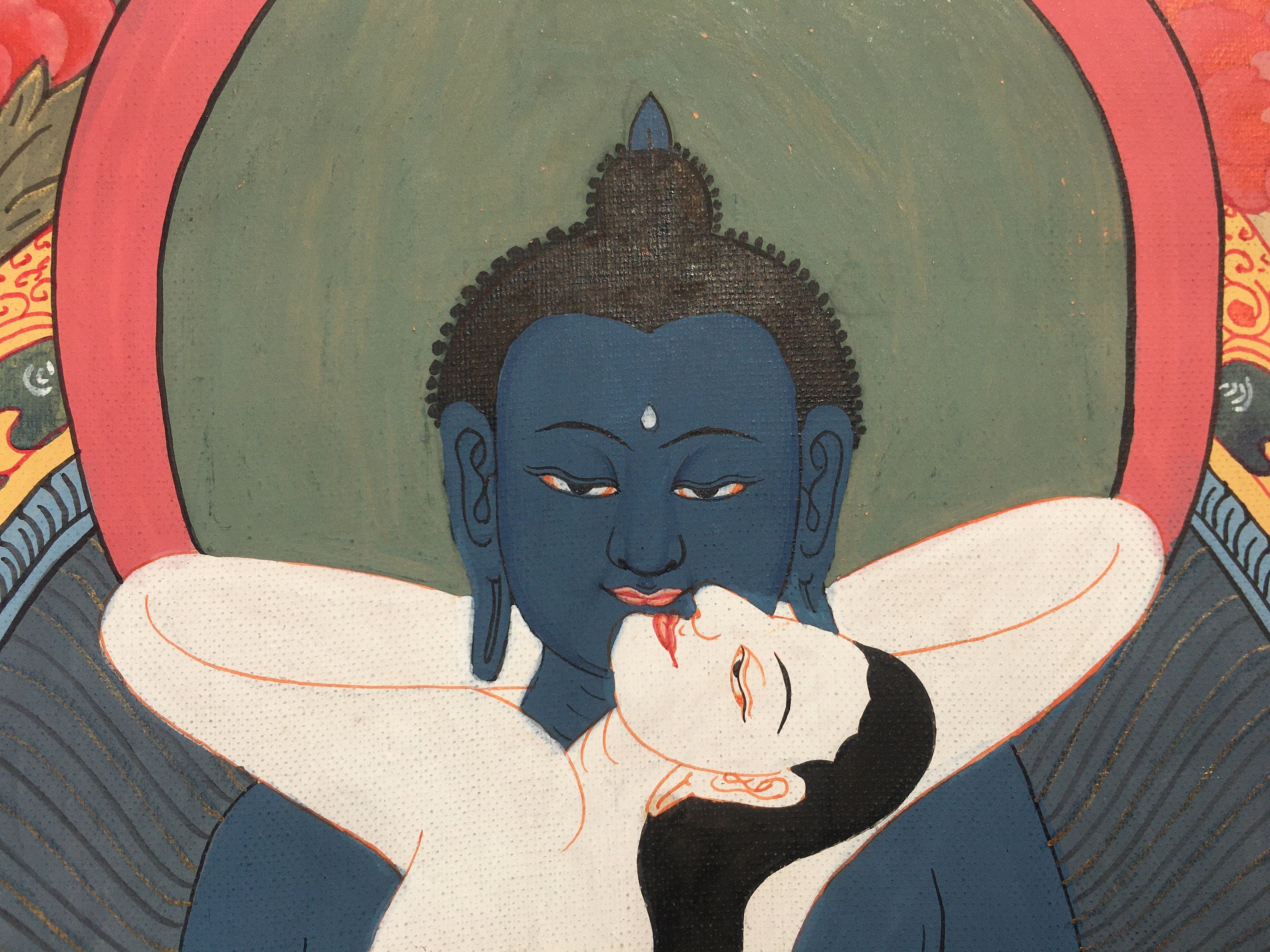 Samantabhara Buddha Thangka | Traditional Buddhist Art | Tibetan Hand Painting