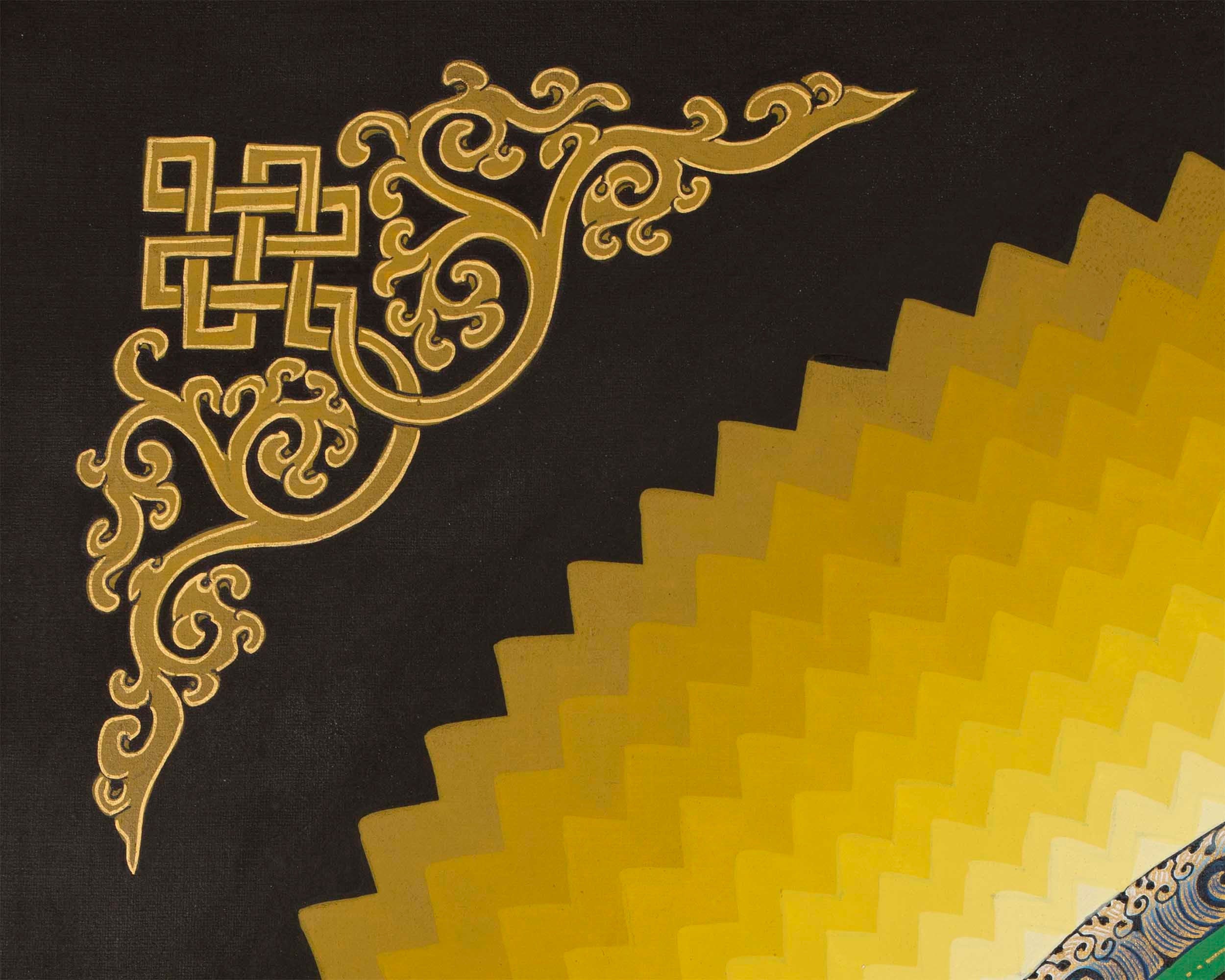 Round Halo Kalachakra Thangka | Tibetan Mandala Art | Wall Hanging Decoration