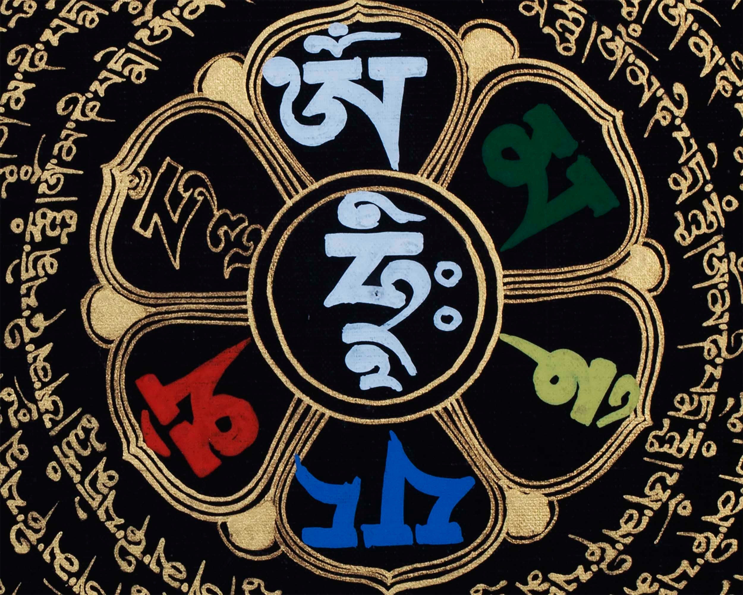 Mantra Mandala Thangka | Spiritual Art for Meditation and Yoga