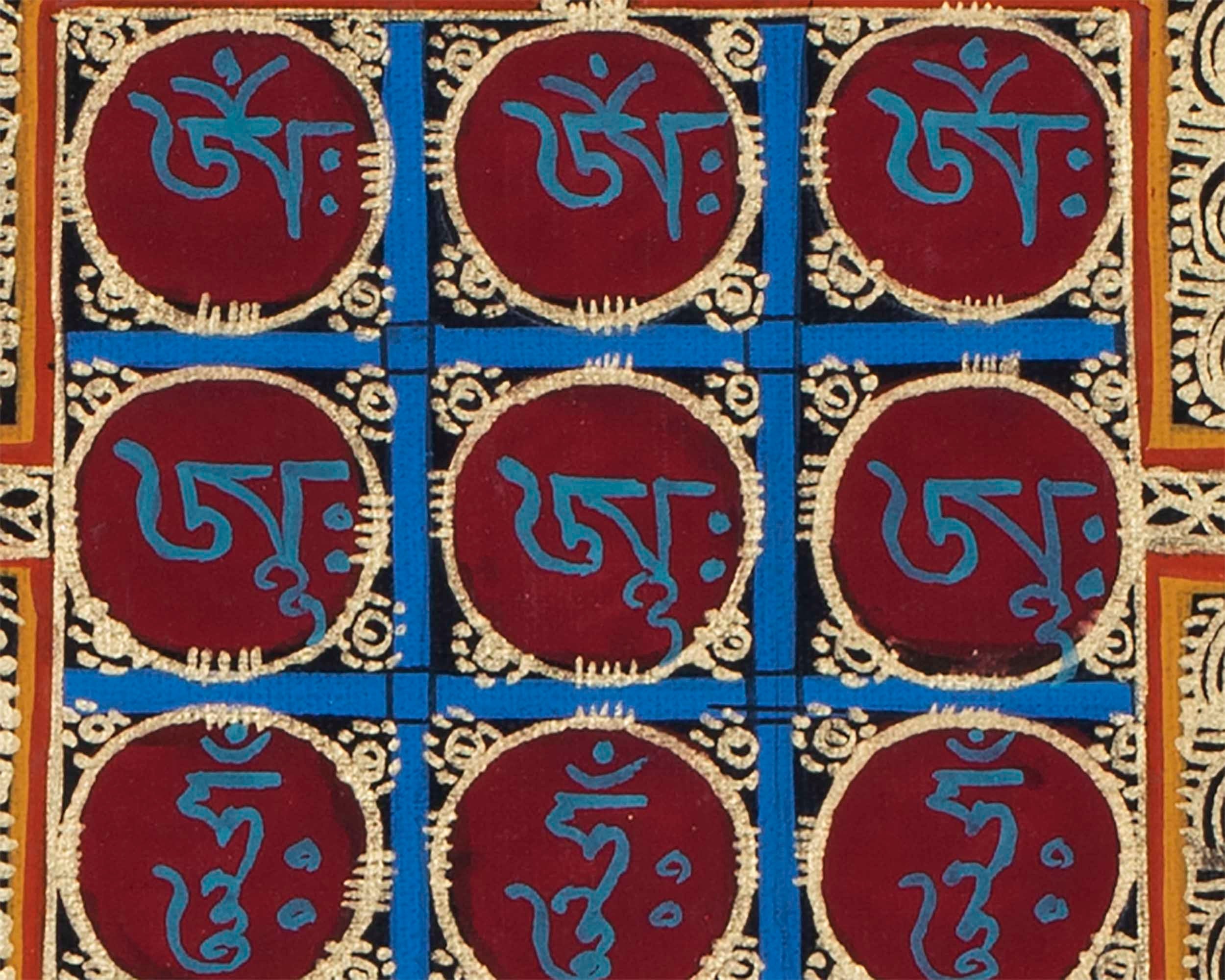 Om Mani Padme Hum Mandala Thangka | Sacred Thangka Painting for Meditation | Tibetan Wall Decoration Painting | Good Luck Art