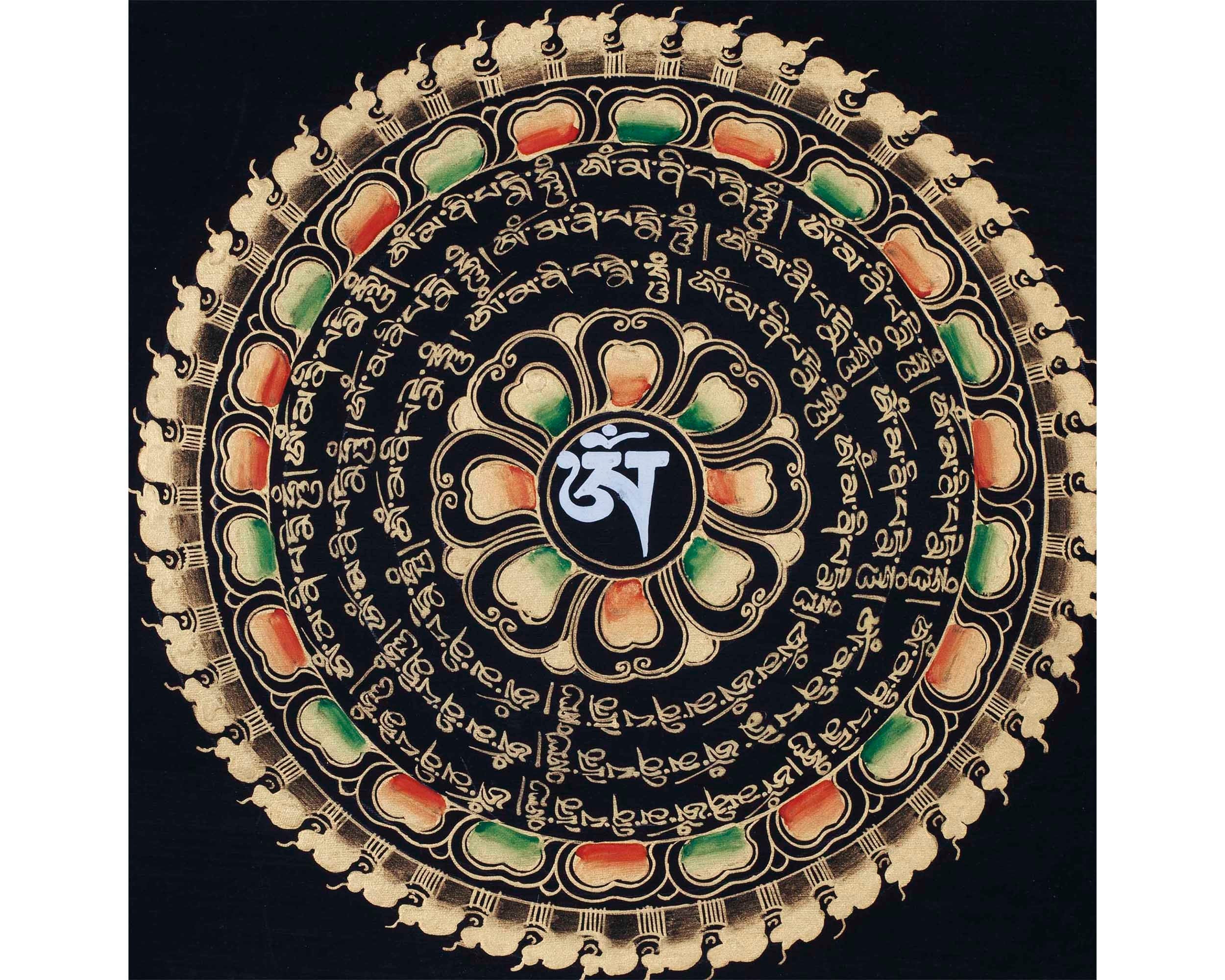 Om Mantra Mandala thangka | Altar Decor