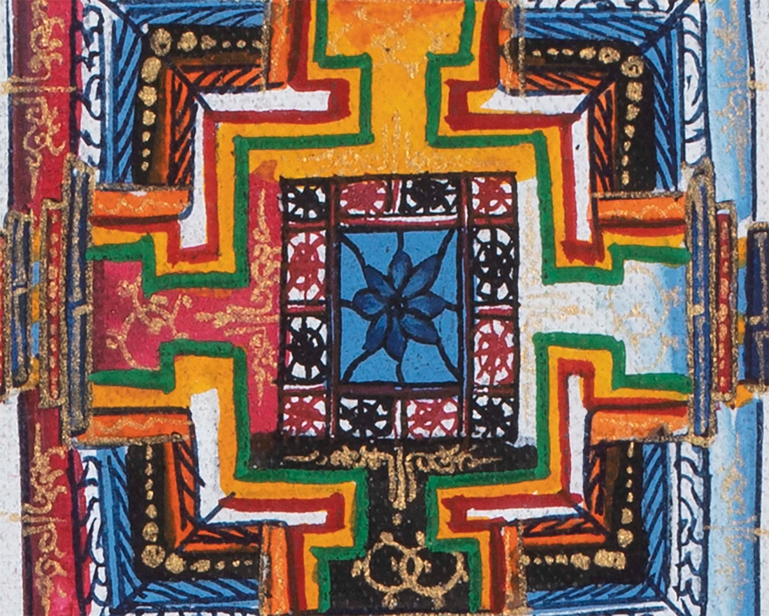 Religious Kalachakra Mandala Thangka | Buddhist Handpainted Art | Wall Hanging Decors