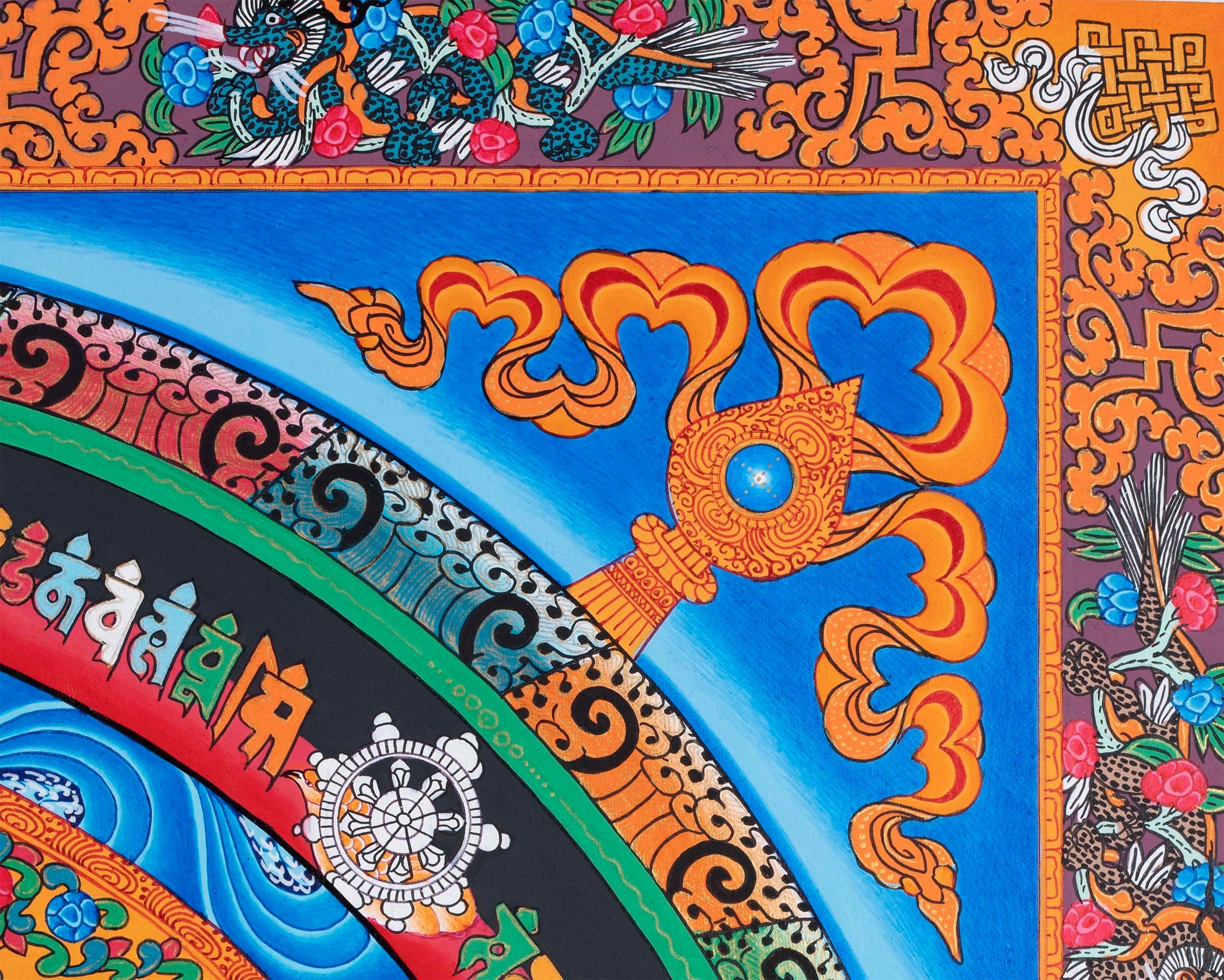 Bordered Kalachakra Mandala | Buddhist Wall Hanging