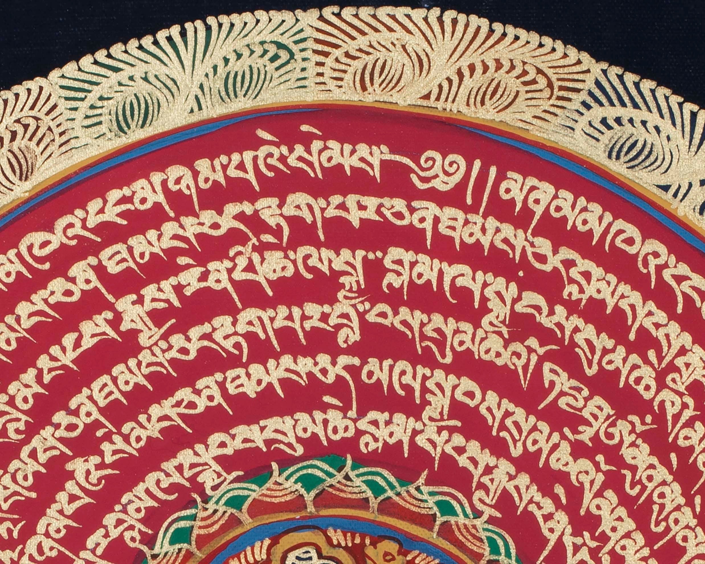 Precious Stone Mandala Thangka | Buddhist Handpainted Art | Wall Decoration Painting