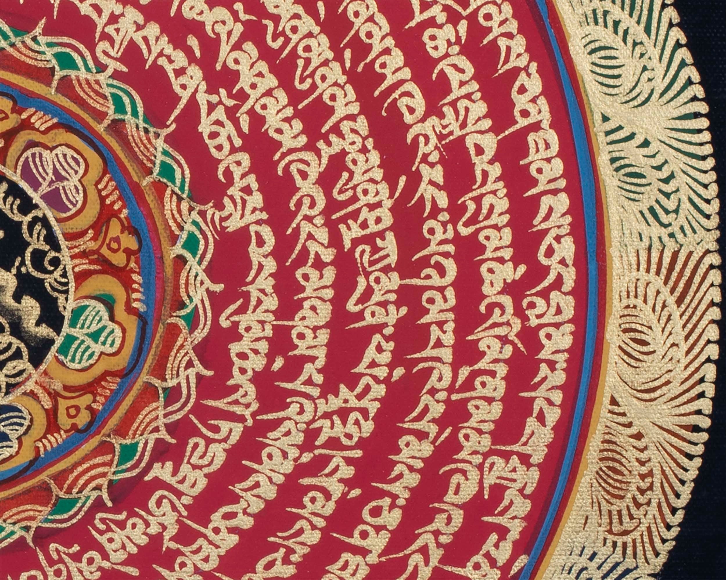 Precious Stone Mandala Thangka | Buddhist Handpainted Art | Wall Decoration Painting