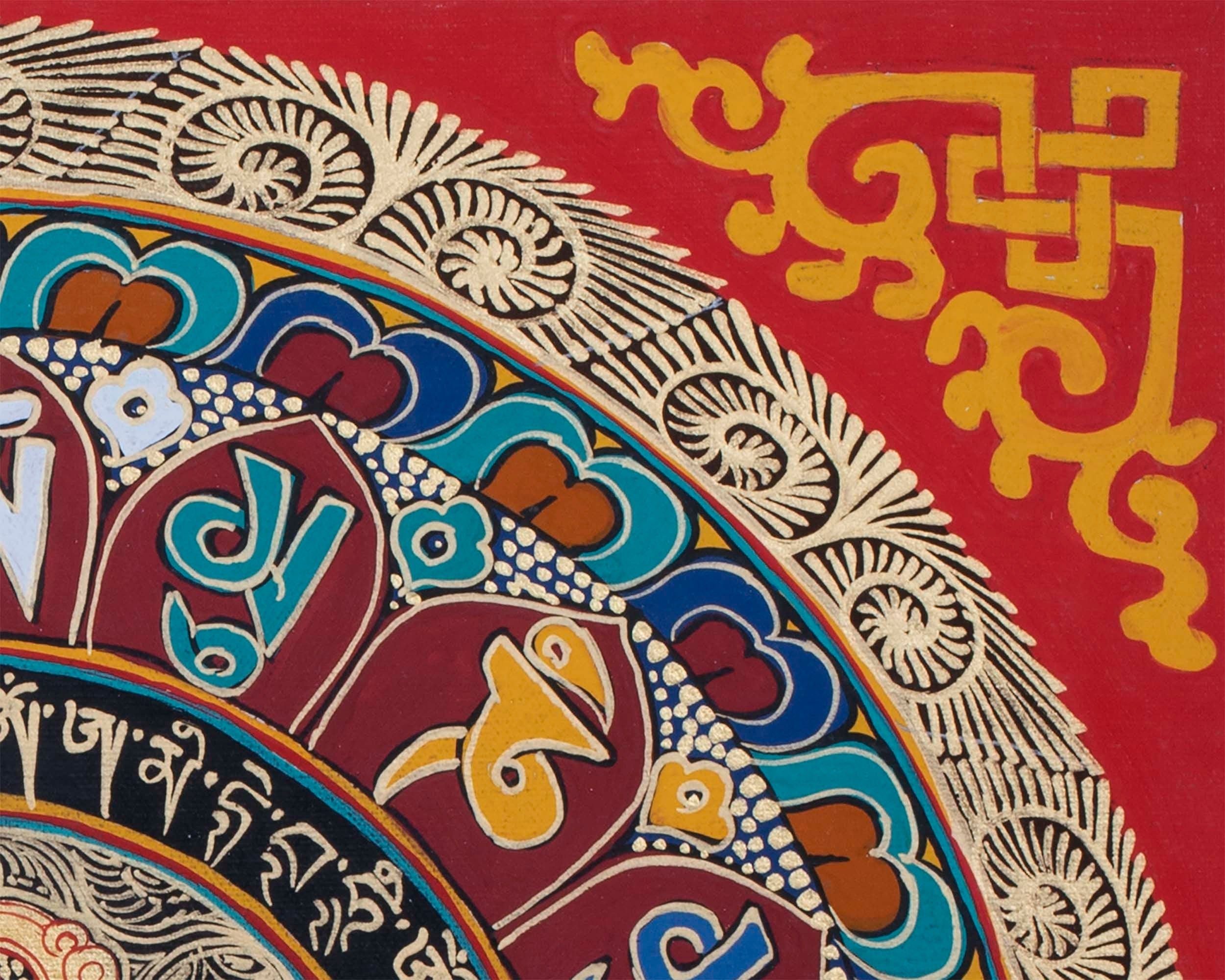 Double Dorje Mandala | Wall Hanging Yoga Meditation Canvas Art