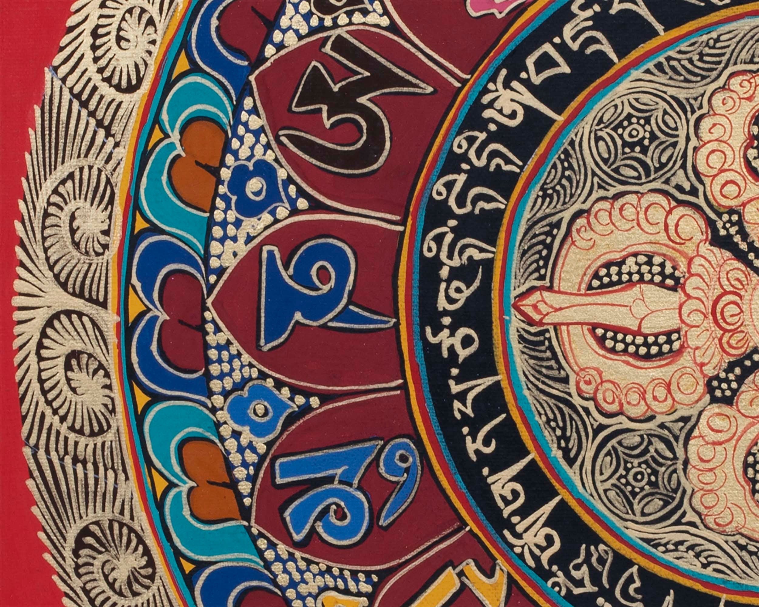 Double Dorje Mandala | Wall Hanging Yoga Meditation Canvas Art