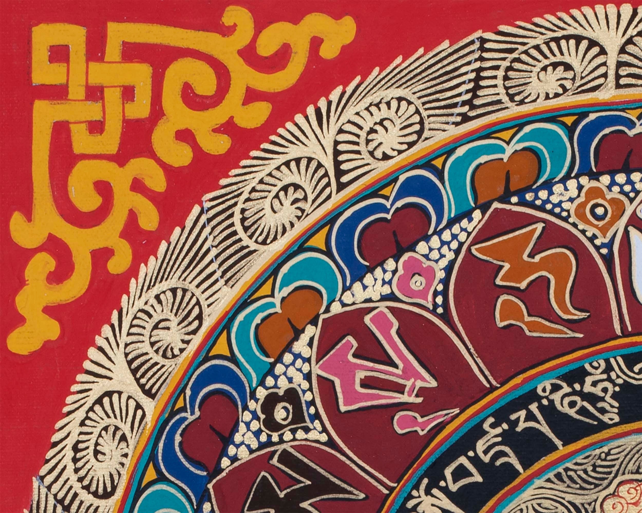 Double Dorje Mandala | Wall Hanging Yoga Meditation Canvas Art