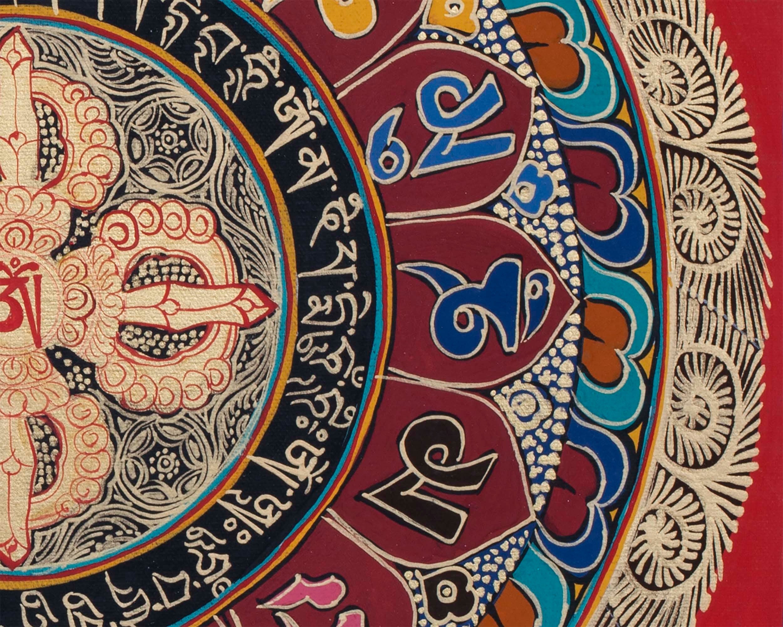 Double Dorje Mandala | Wall Hanging Yoga Meditation Canvas Art