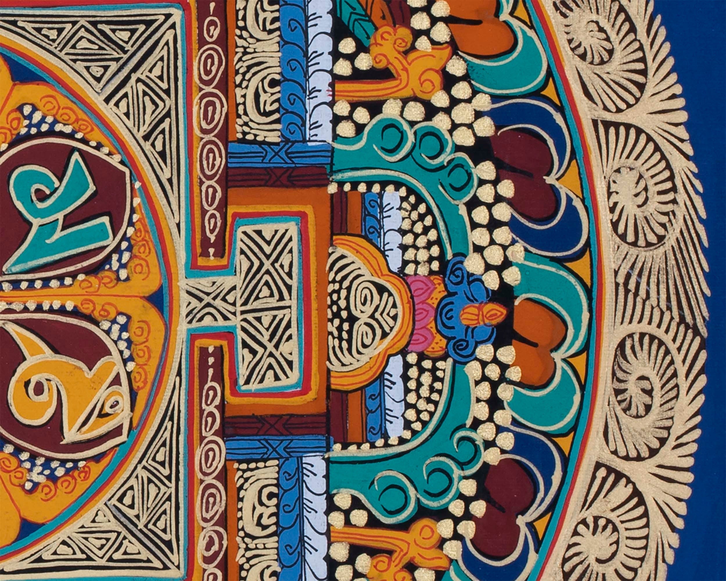 Hum Mandala Thangka | Wall Hanging Yoga Meditation Canvas Art