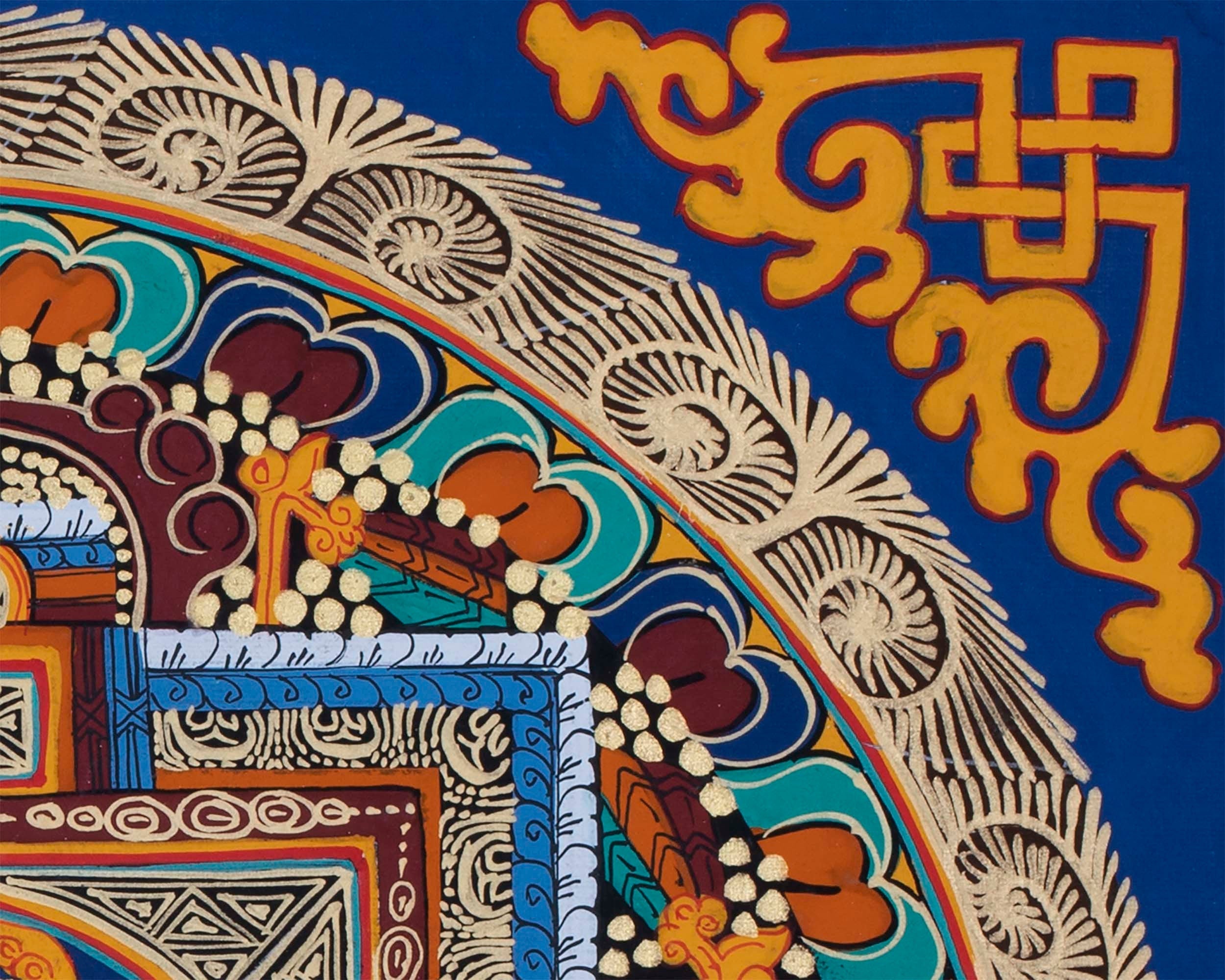 Hum Mandala Thangka | Wall Hanging Yoga Meditation Canvas Art