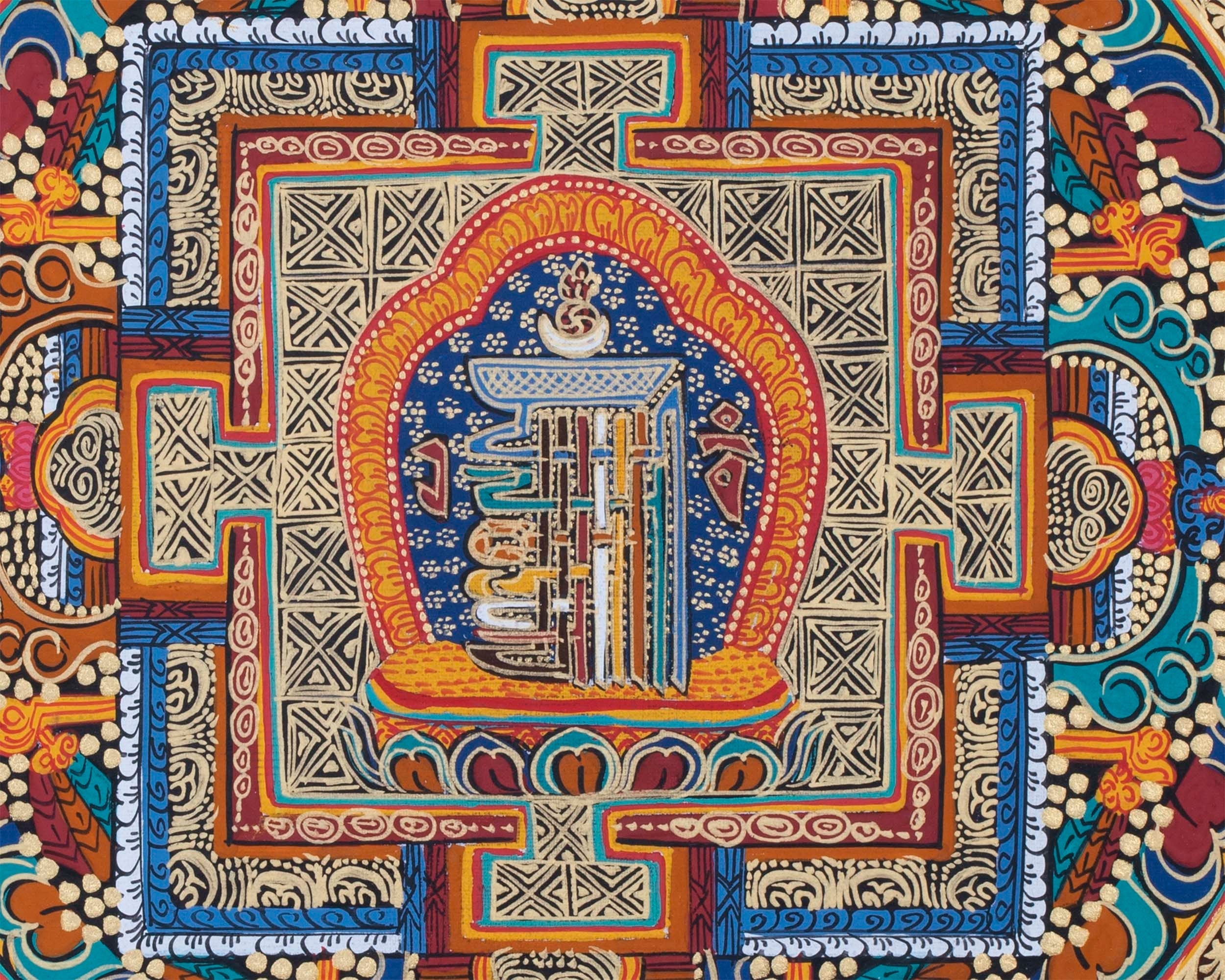 Kalachakra Symbol Mandala | Small Size Wall Decoration Painting